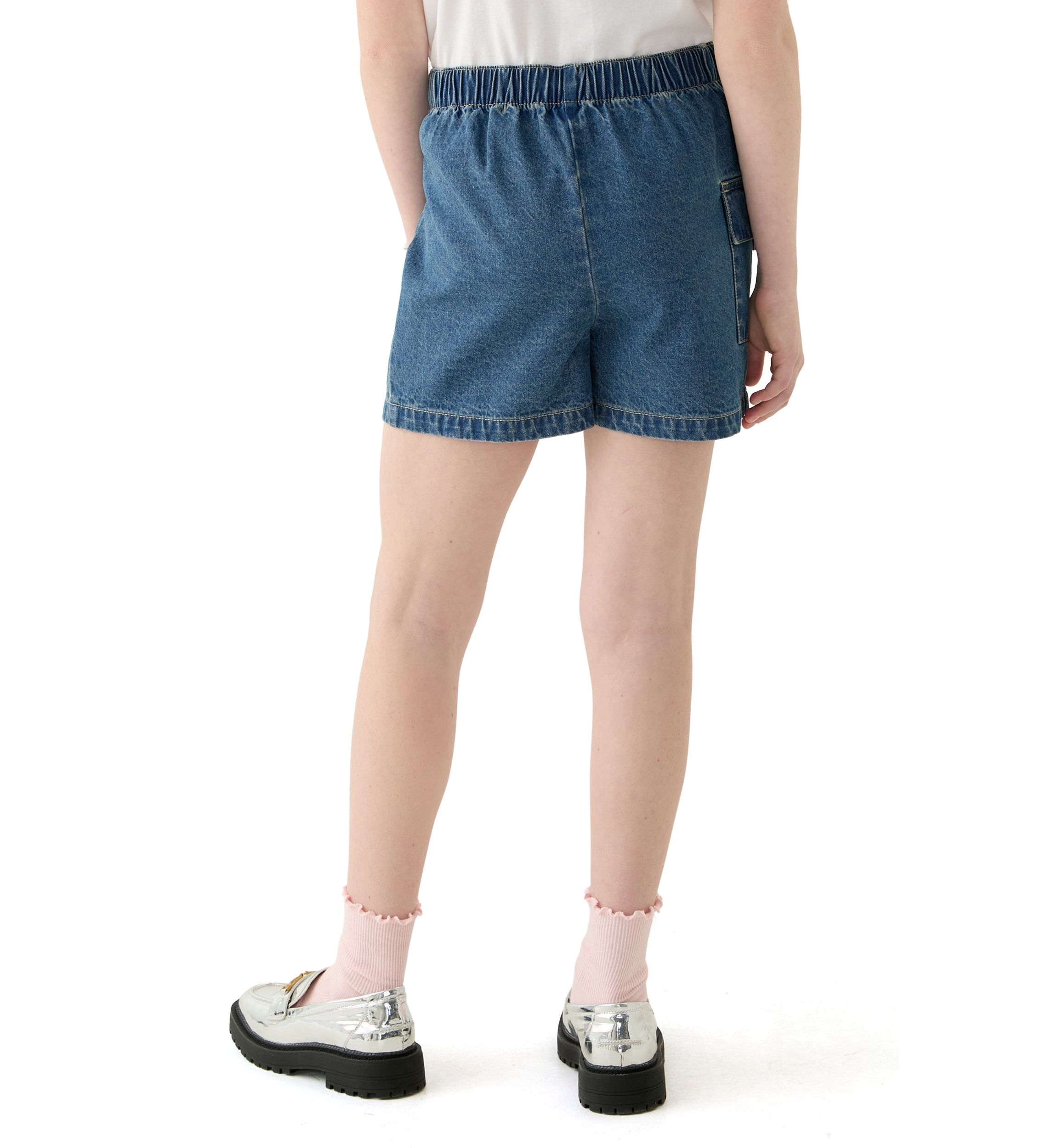 Girls 7-16 Denim Wrap Cargo Skort