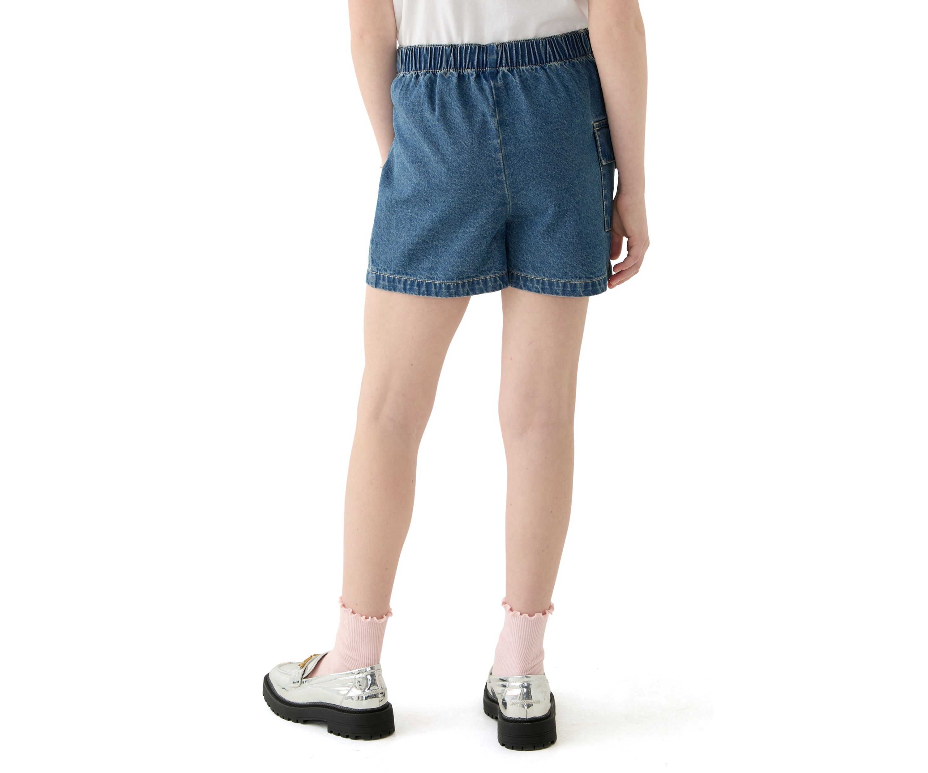 Girls 7-16 Denim Wrap Cargo Skort