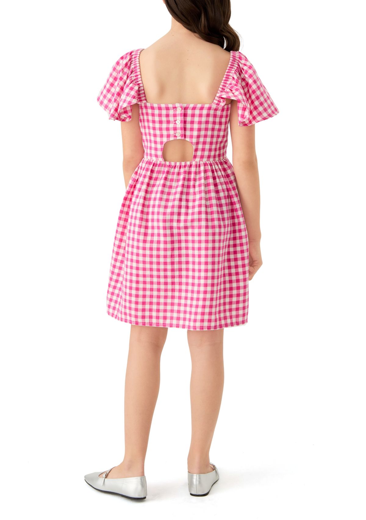 Girls 7-16 Gingham Shirtdress 