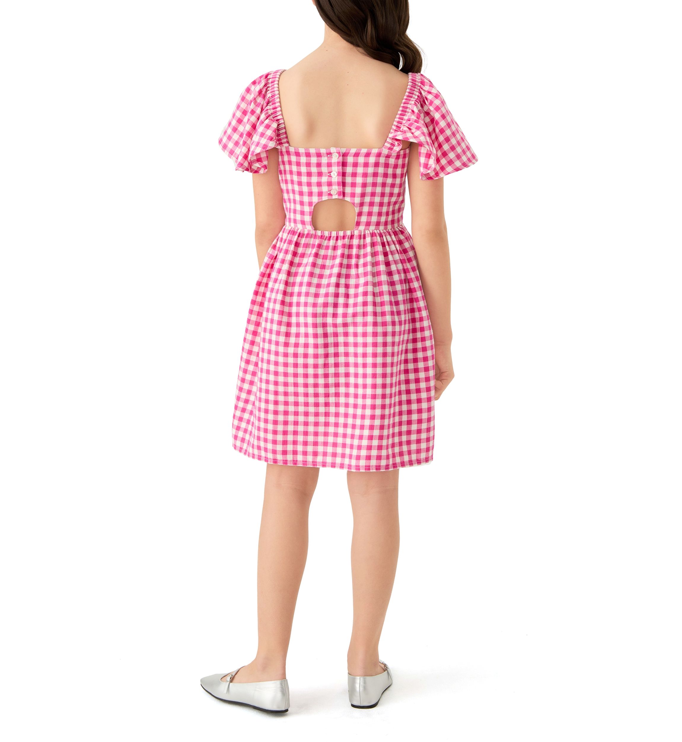 Girls 7-16 Gingham Shirtdress 