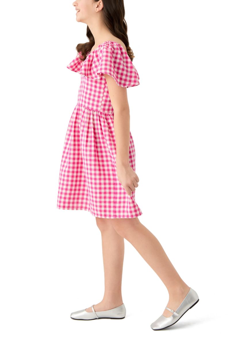 Girls 7-16 Gingham Shirtdress 