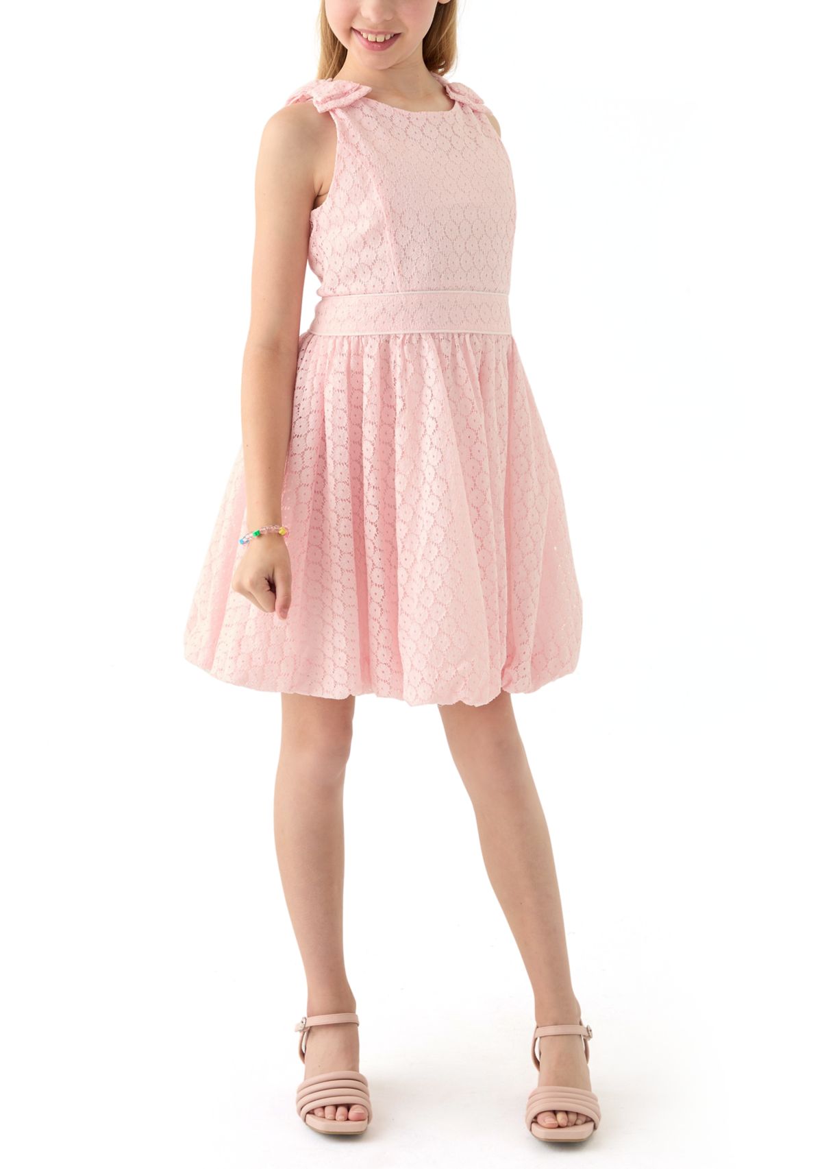Girls 7-16 Sleeveless Lace Bubble Dress