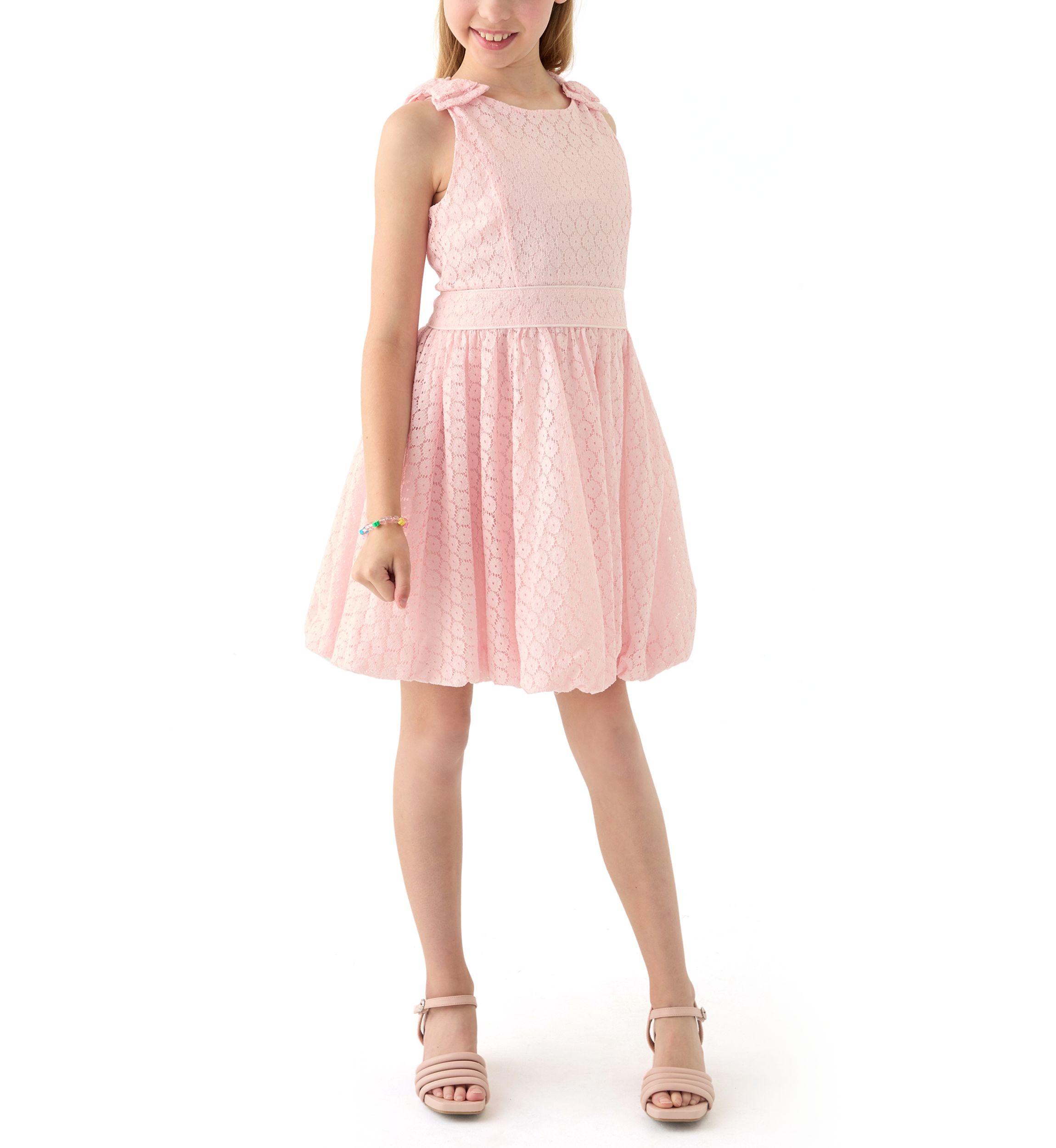 Girls 7-16 Sleeveless Lace Bubble Dress