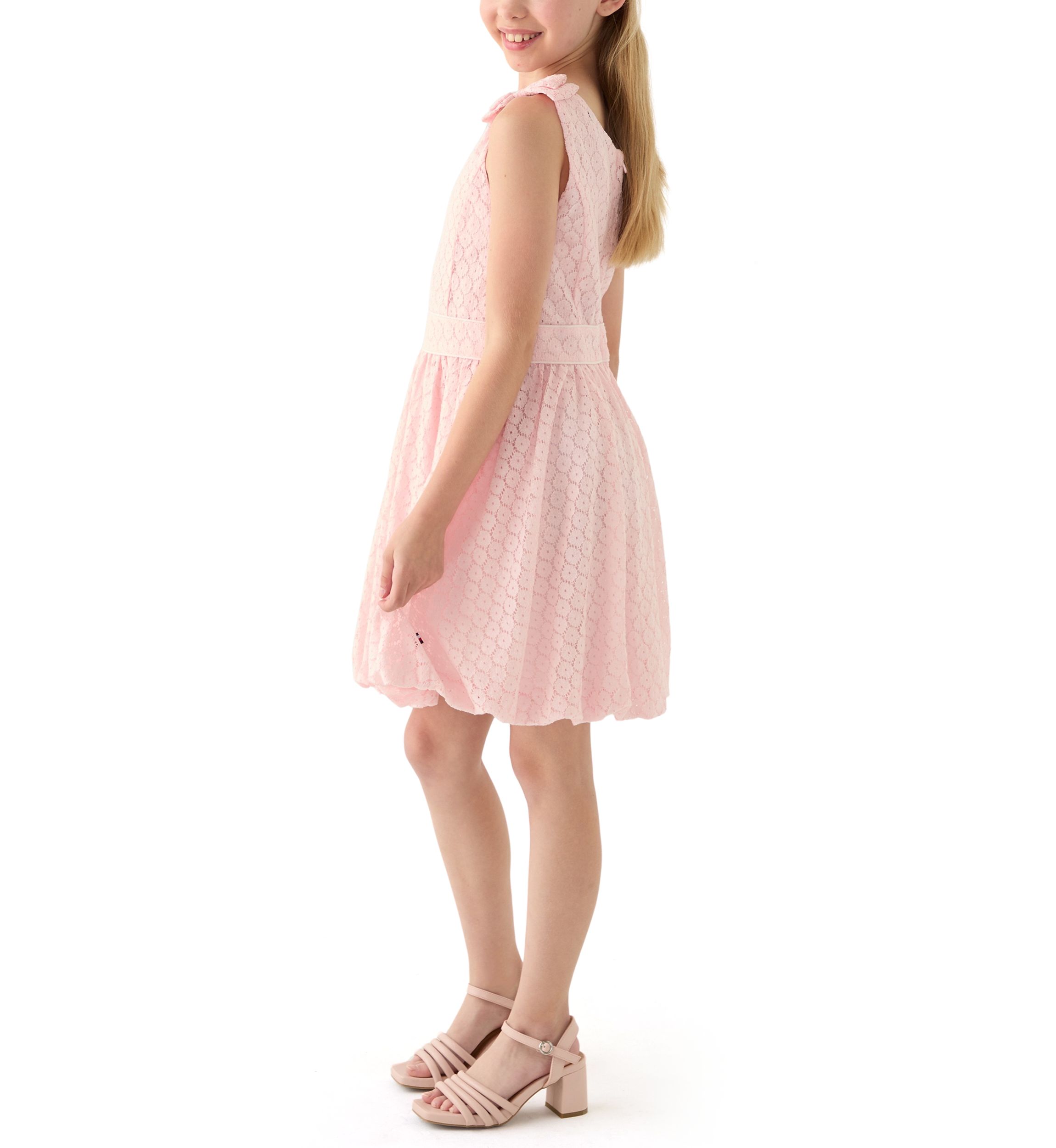 Girls 7-16 Sleeveless Lace Bubble Dress