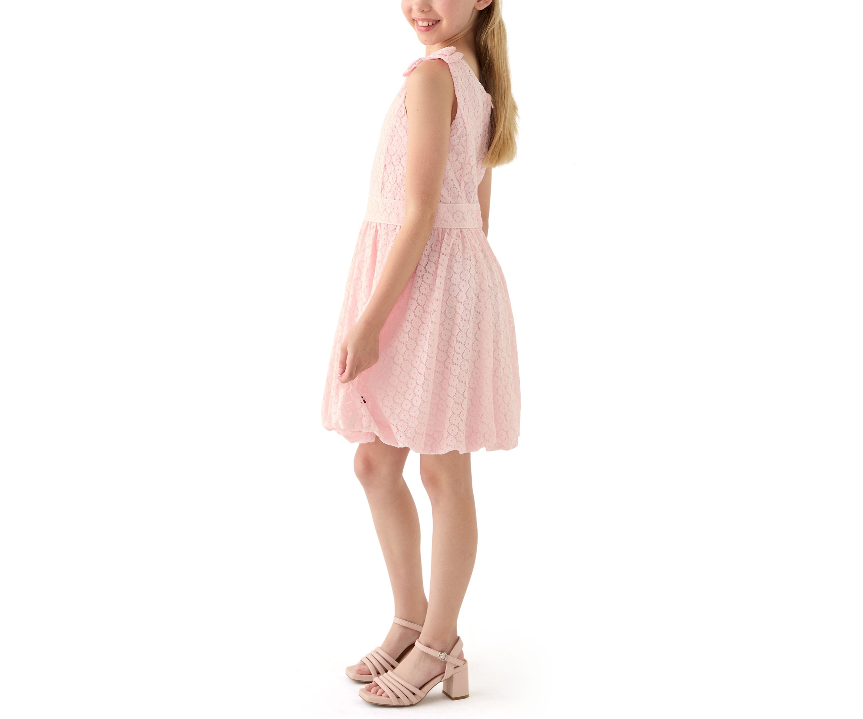 Girls 7-16 Sleeveless Lace Bubble Dress