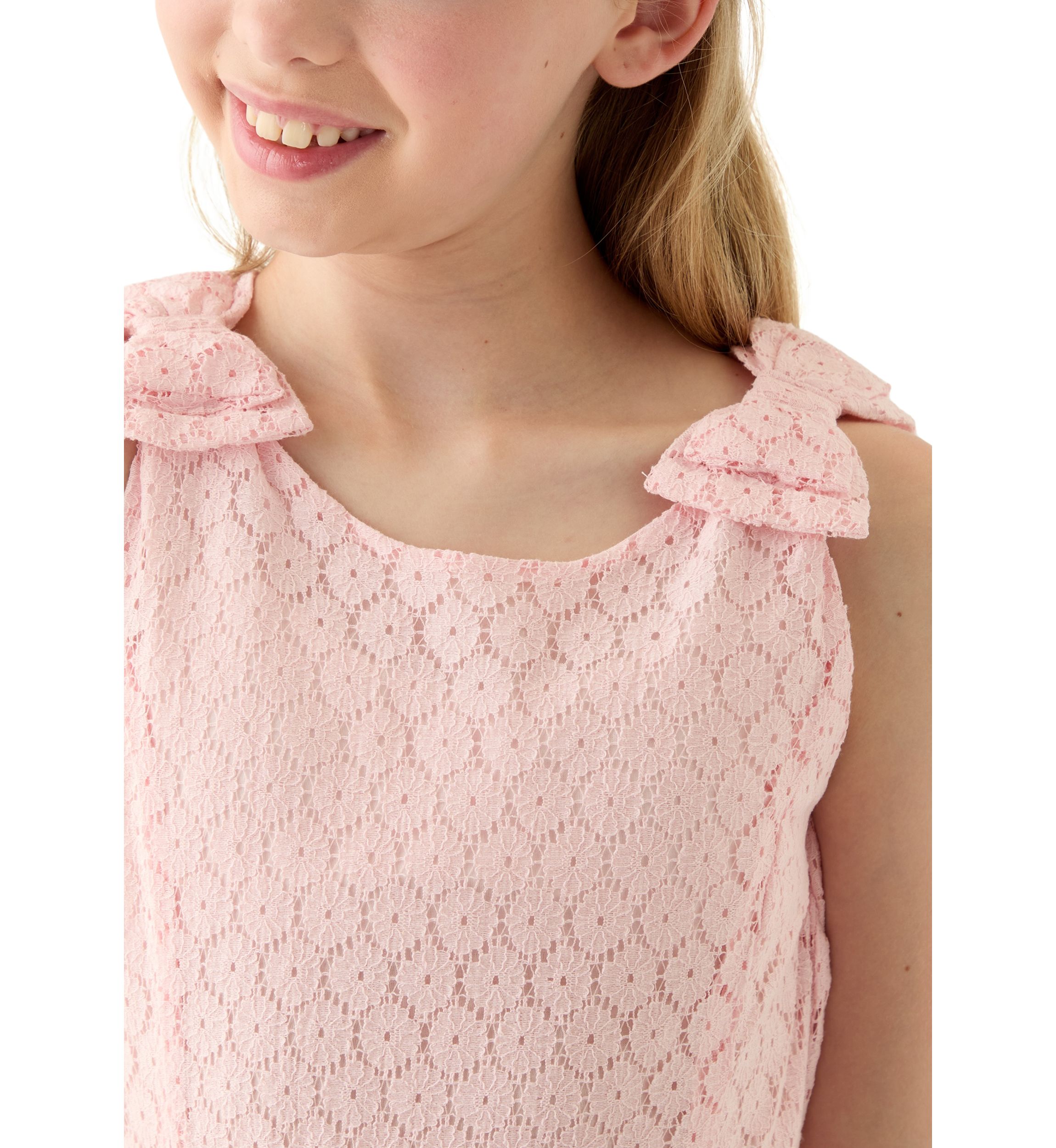 Girls 7-16 Sleeveless Lace Bubble Dress