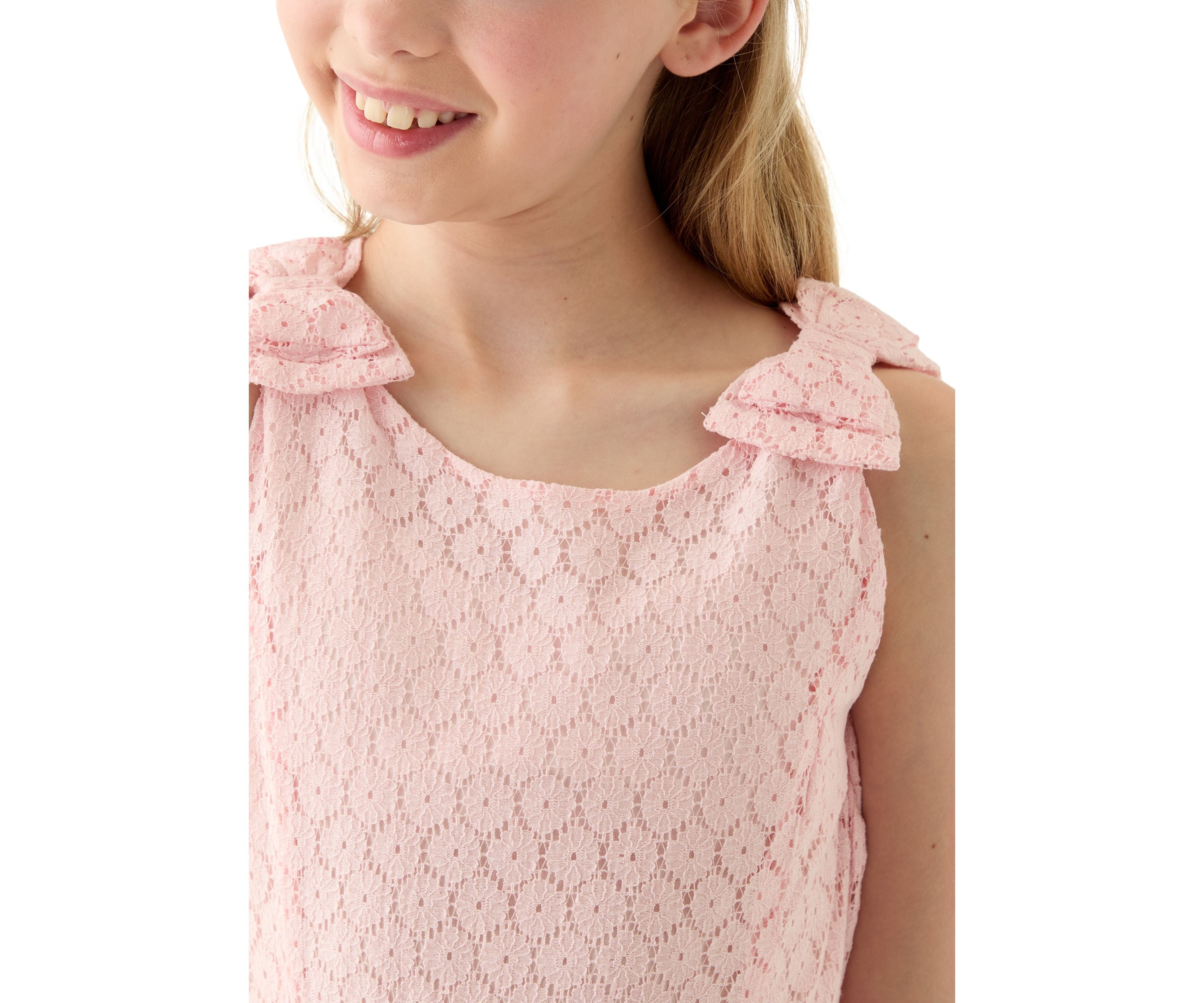 Girls 7-16 Sleeveless Lace Bubble Dress