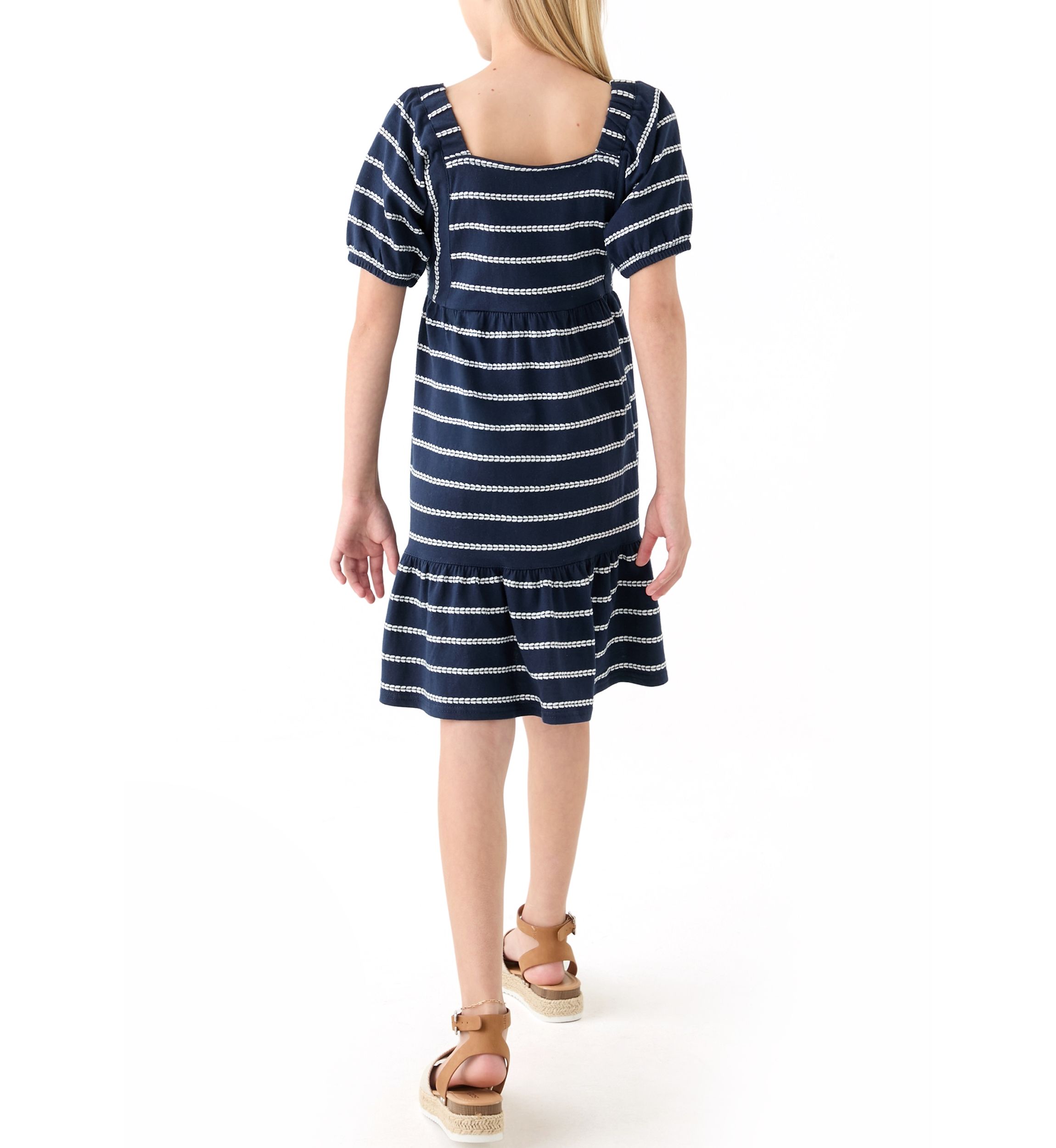 Girls 7-16 Rope Stripe Tiered Dress