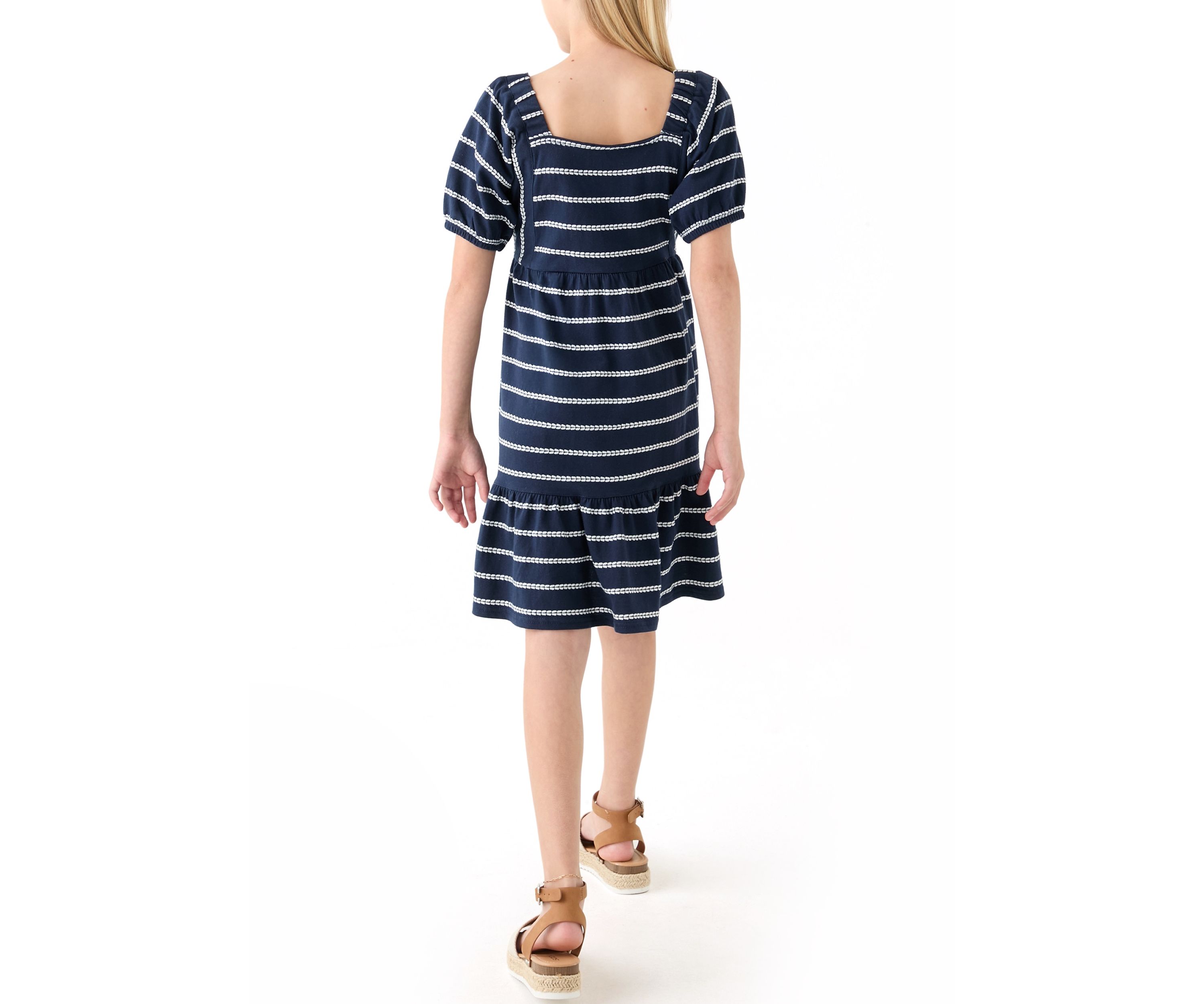 Girls 7-16 Rope Stripe Tiered Dress