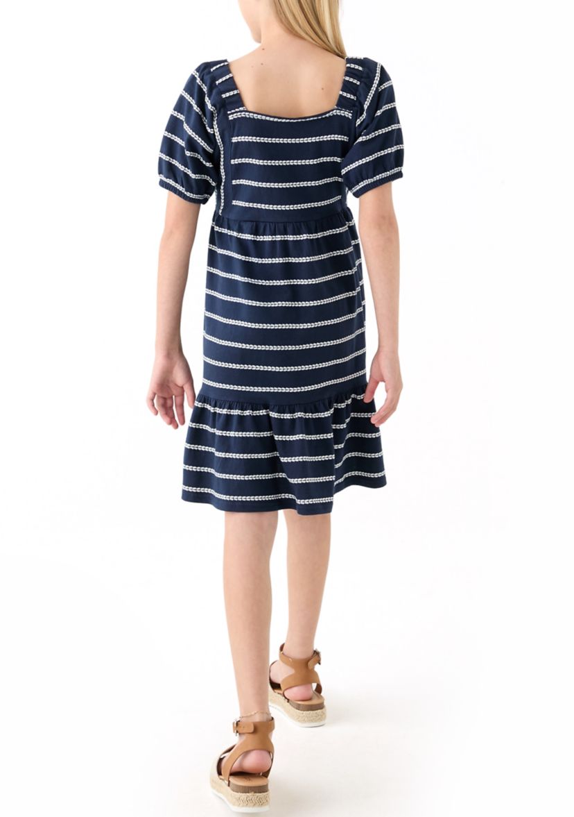 Girls 7-16 Rope Stripe Tiered Dress