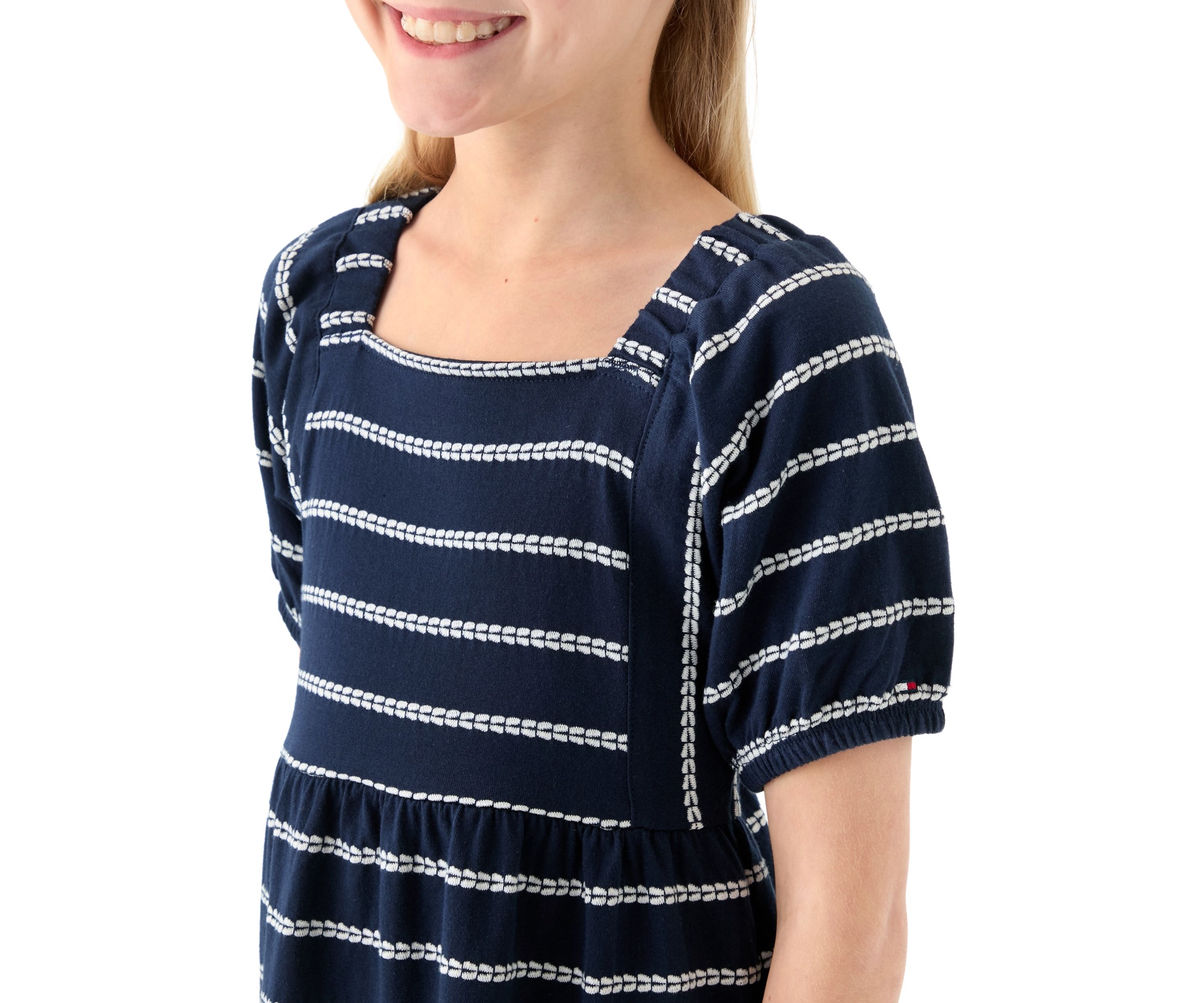 Girls 7-16 Rope Stripe Tiered Dress
