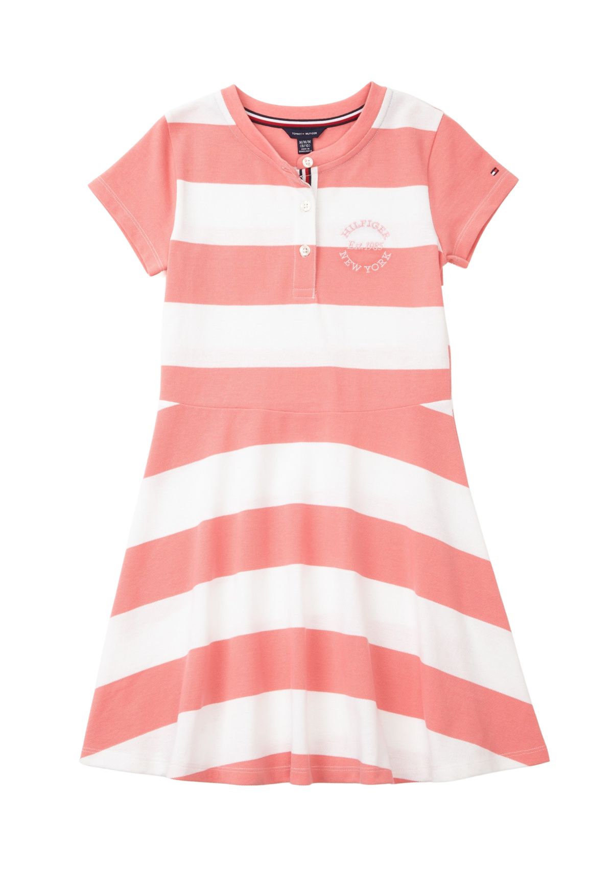 Girls 7-16 Rugby Stripe Short Sleeve Dress