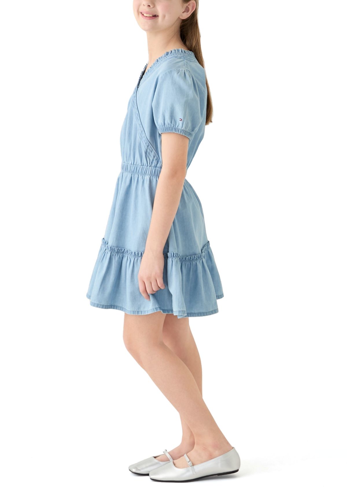 Girls 7-16 Puff Sleeve Dress
