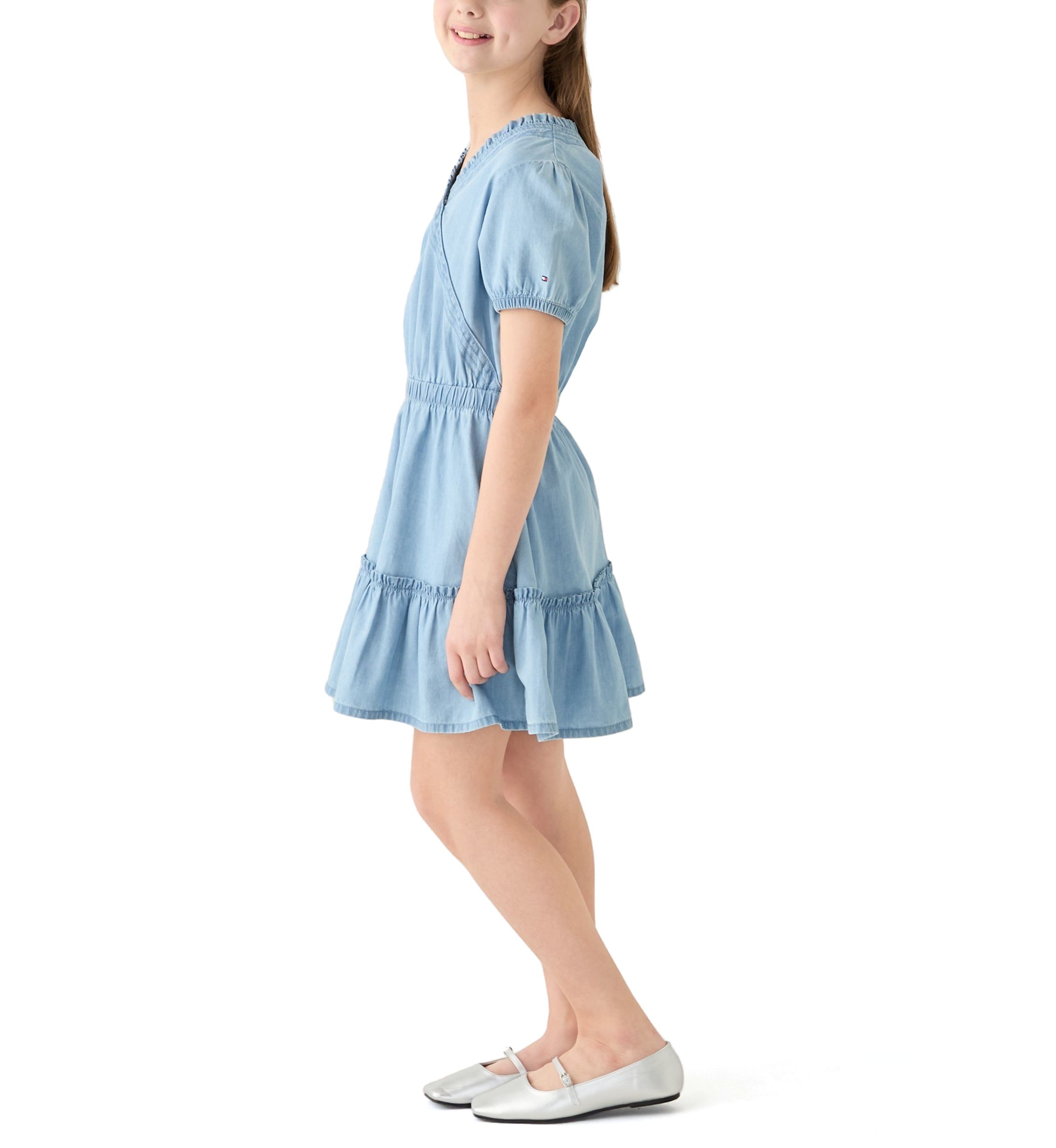 Girls 7-16 Puff Sleeve Dress