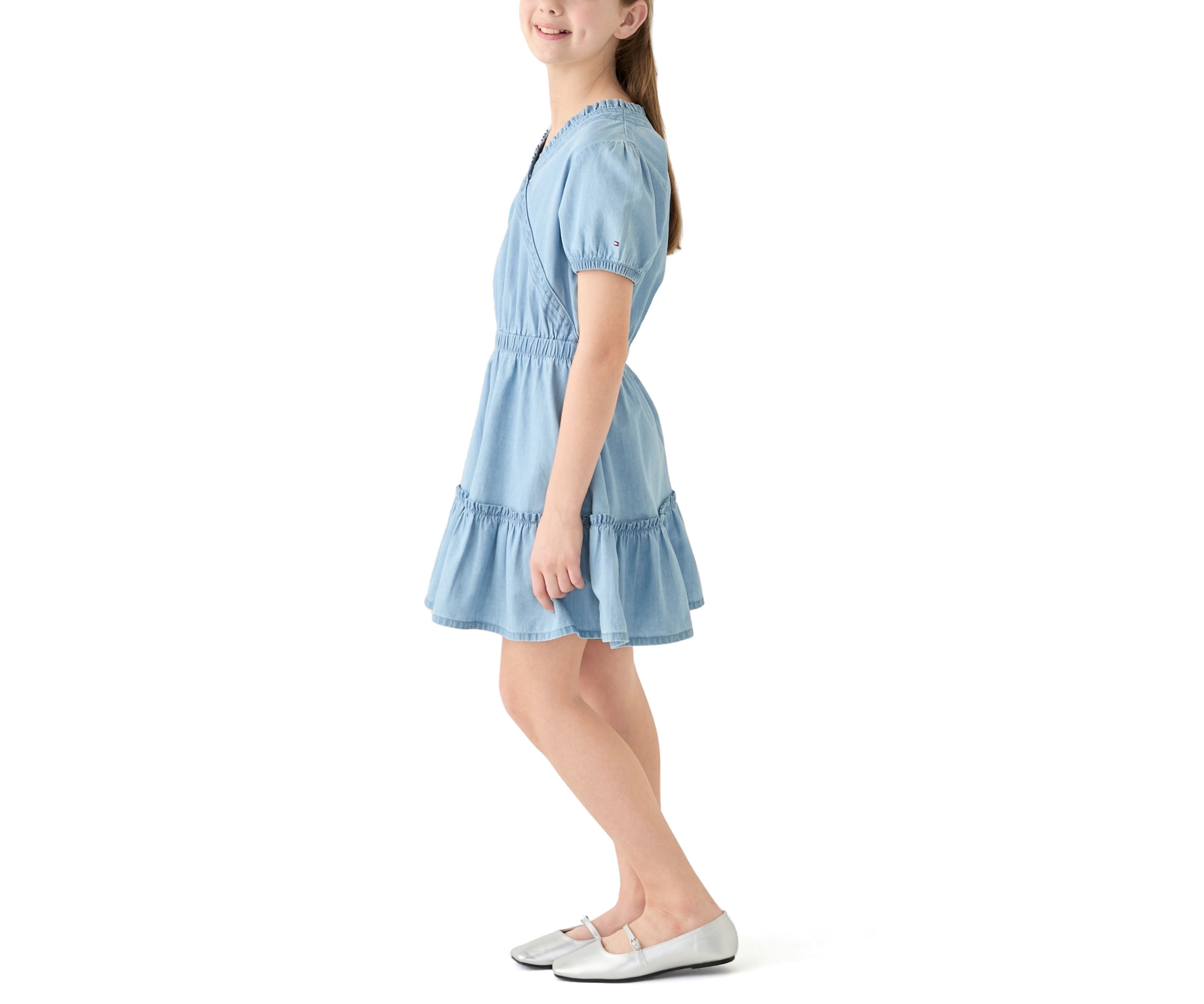 Girls 7-16 Puff Sleeve Dress