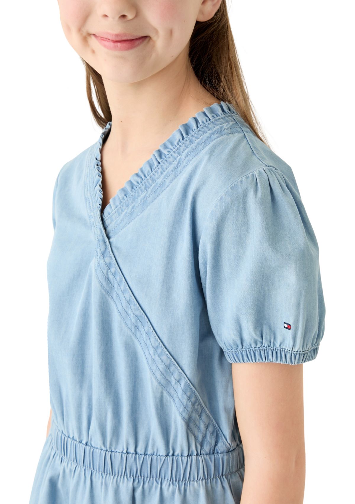 Girls 7-16 Puff Sleeve Dress