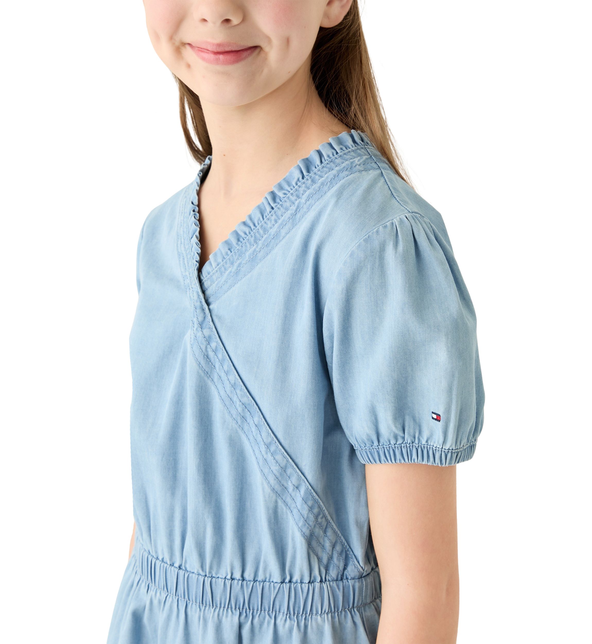 Girls 7-16 Puff Sleeve Dress