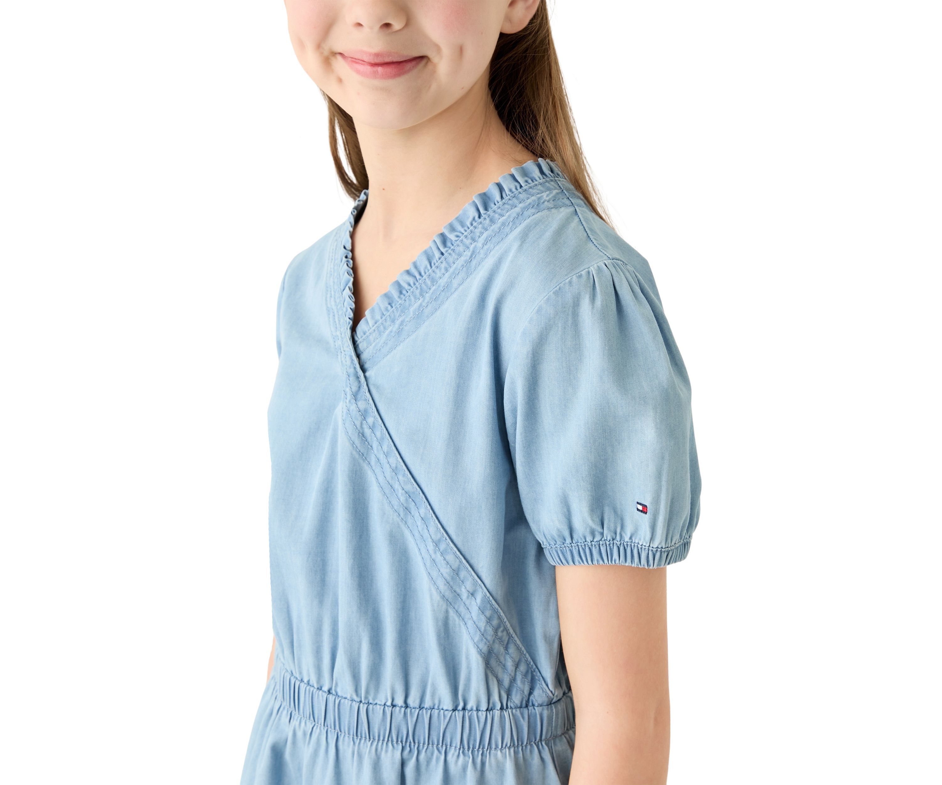 Girls 7-16 Puff Sleeve Dress