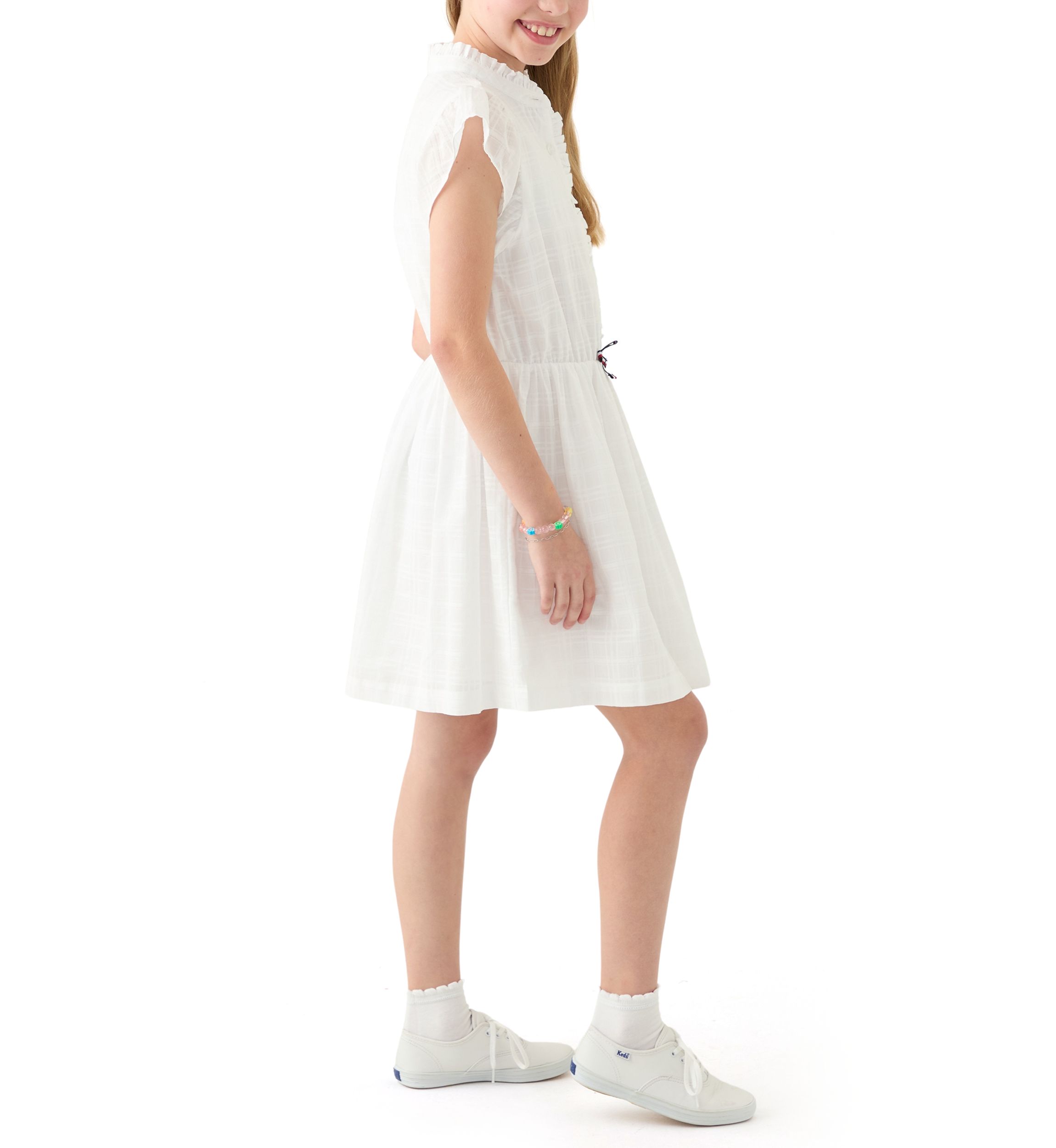 Girls 7-16 Dobby Short Sleeve Shirtdress