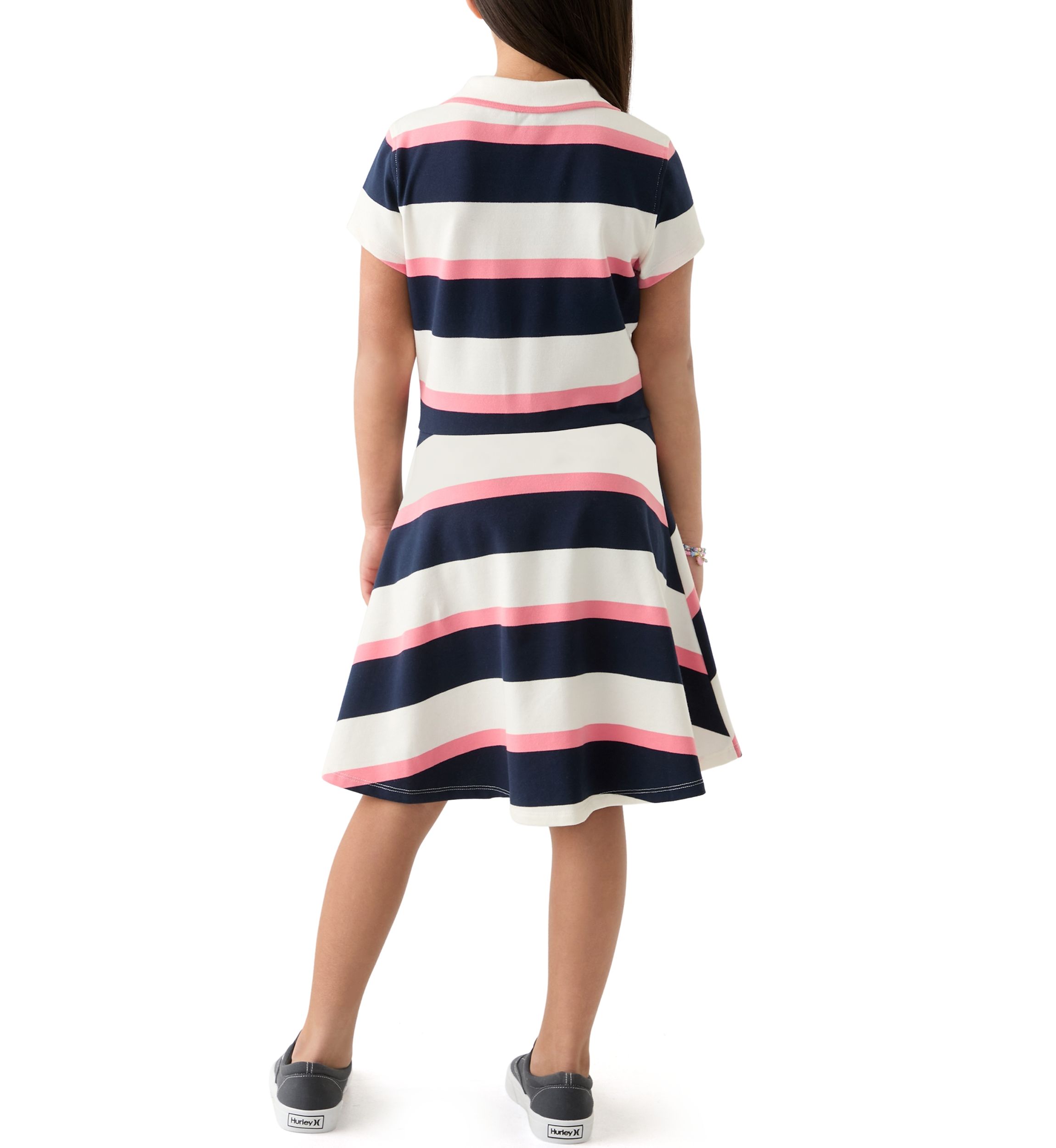 Girls 7-16 Yarn Dye Stripe Polo Dress