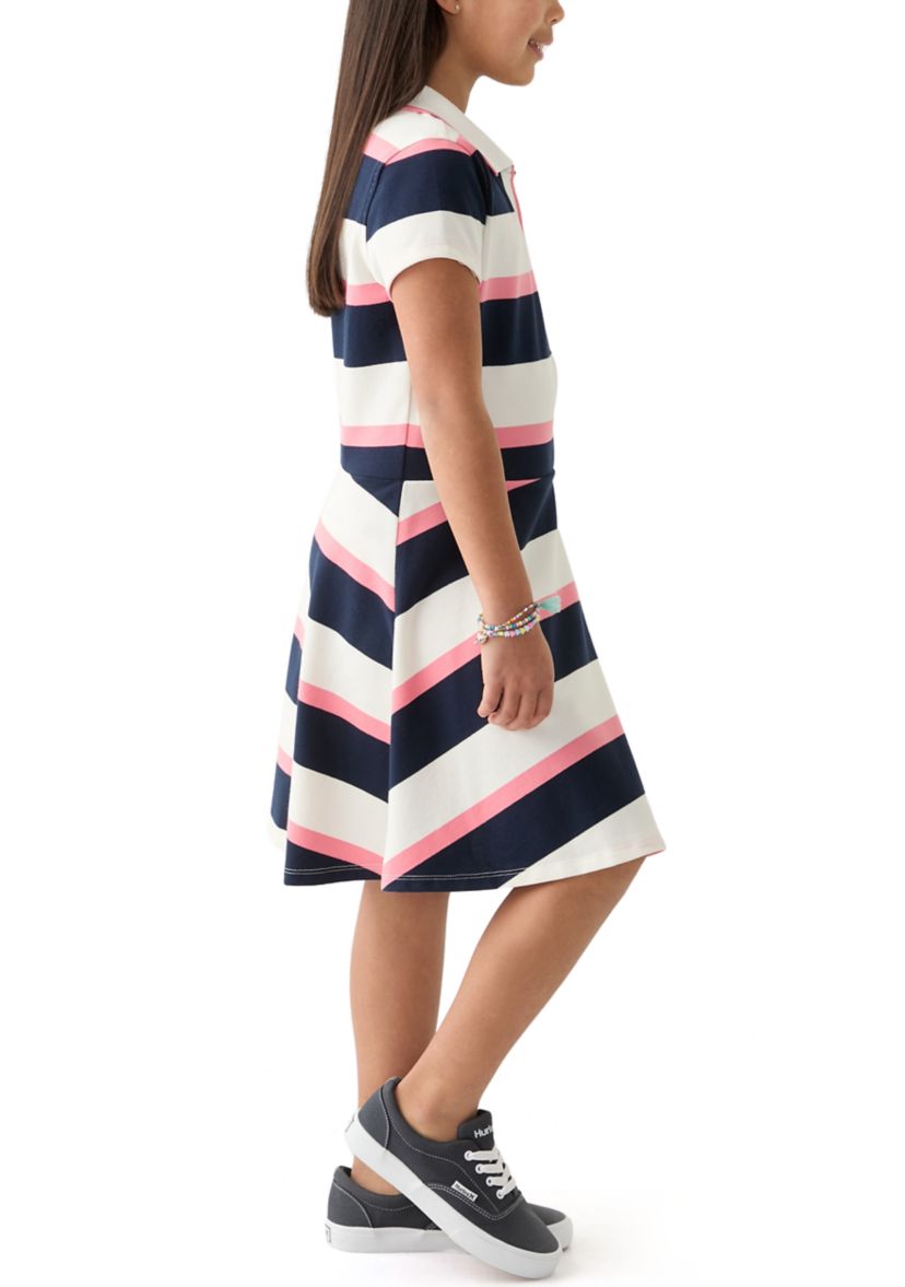 Girls 7-16 Yarn Dye Stripe Polo Dress