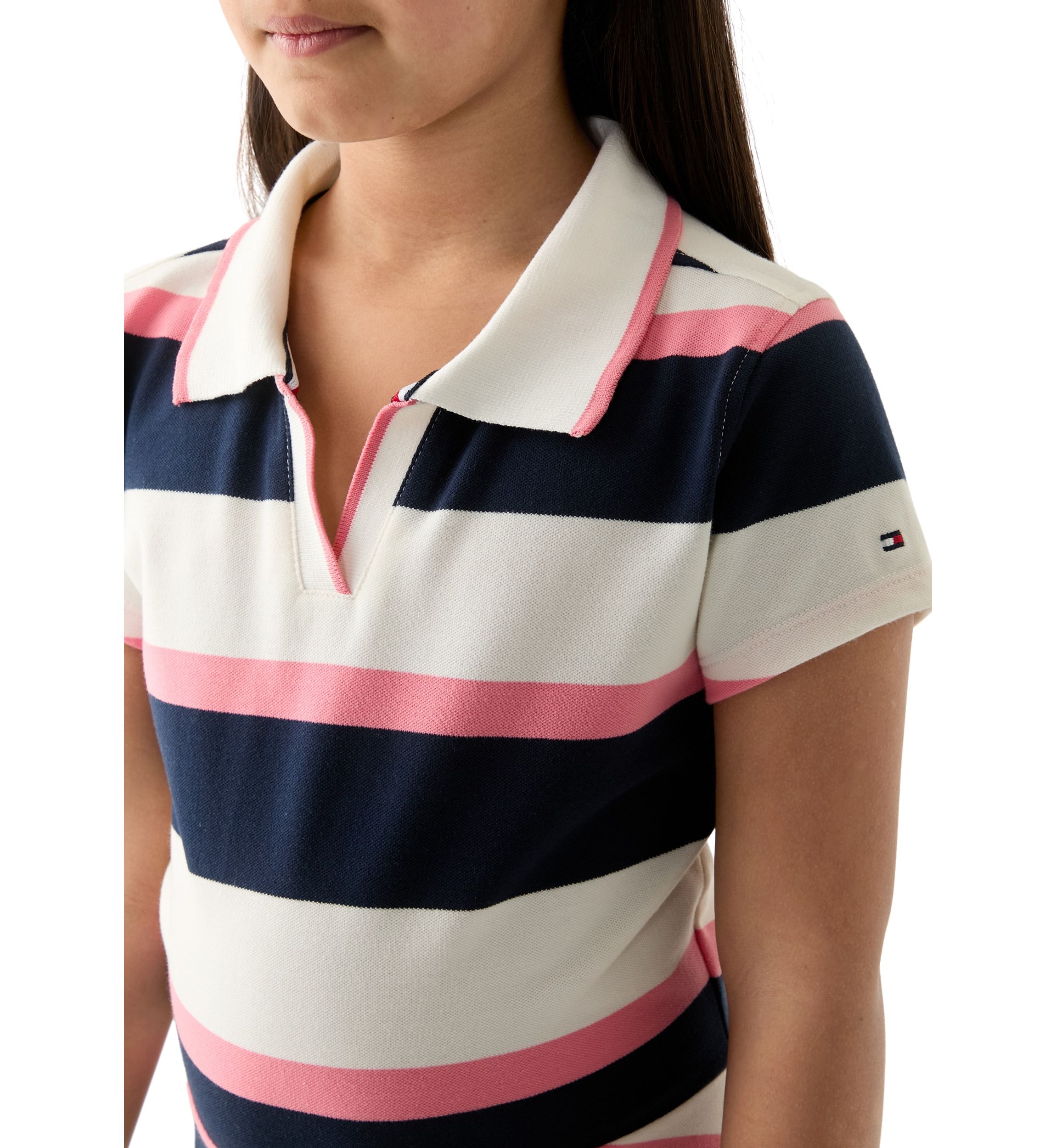 Girls 7-16 Yarn Dye Stripe Polo Dress