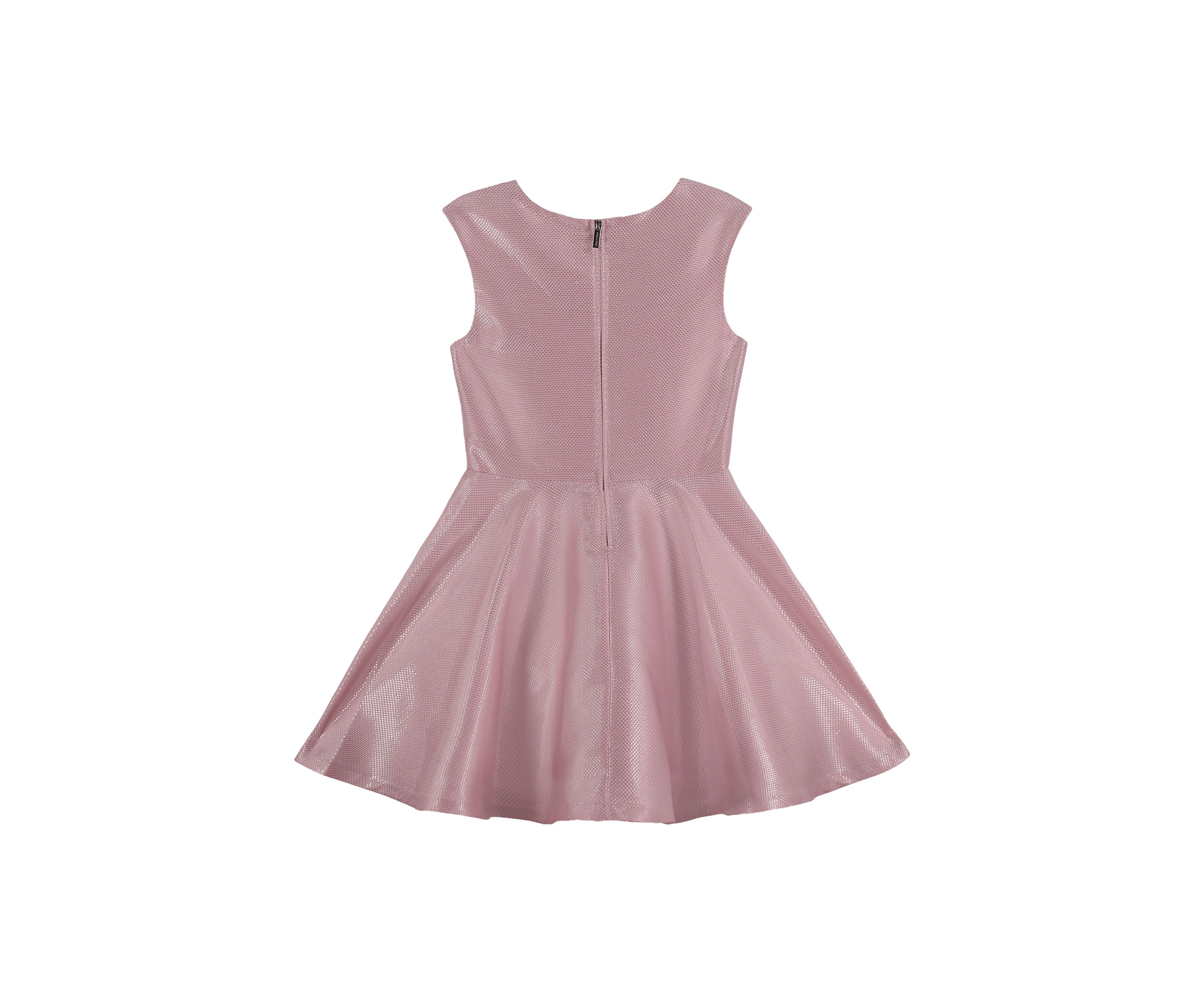 Girls 7-16 Pink and Silver Lurex Woven Dress
