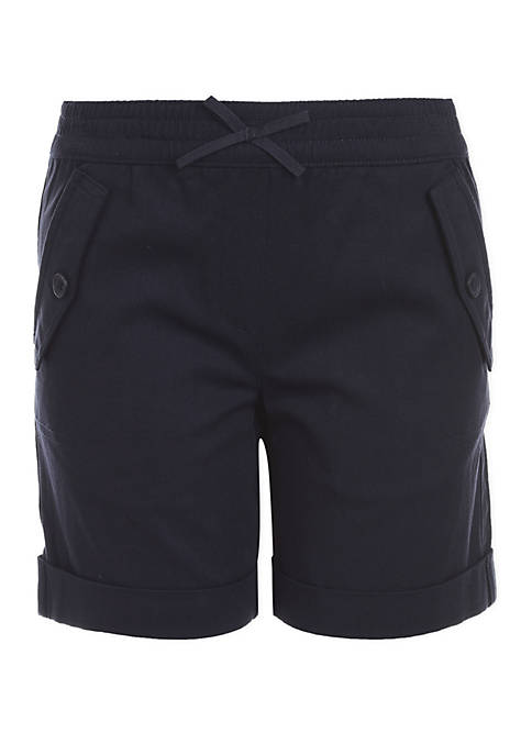 Nautica Girls 7-16 Cuffed Twill Shorts