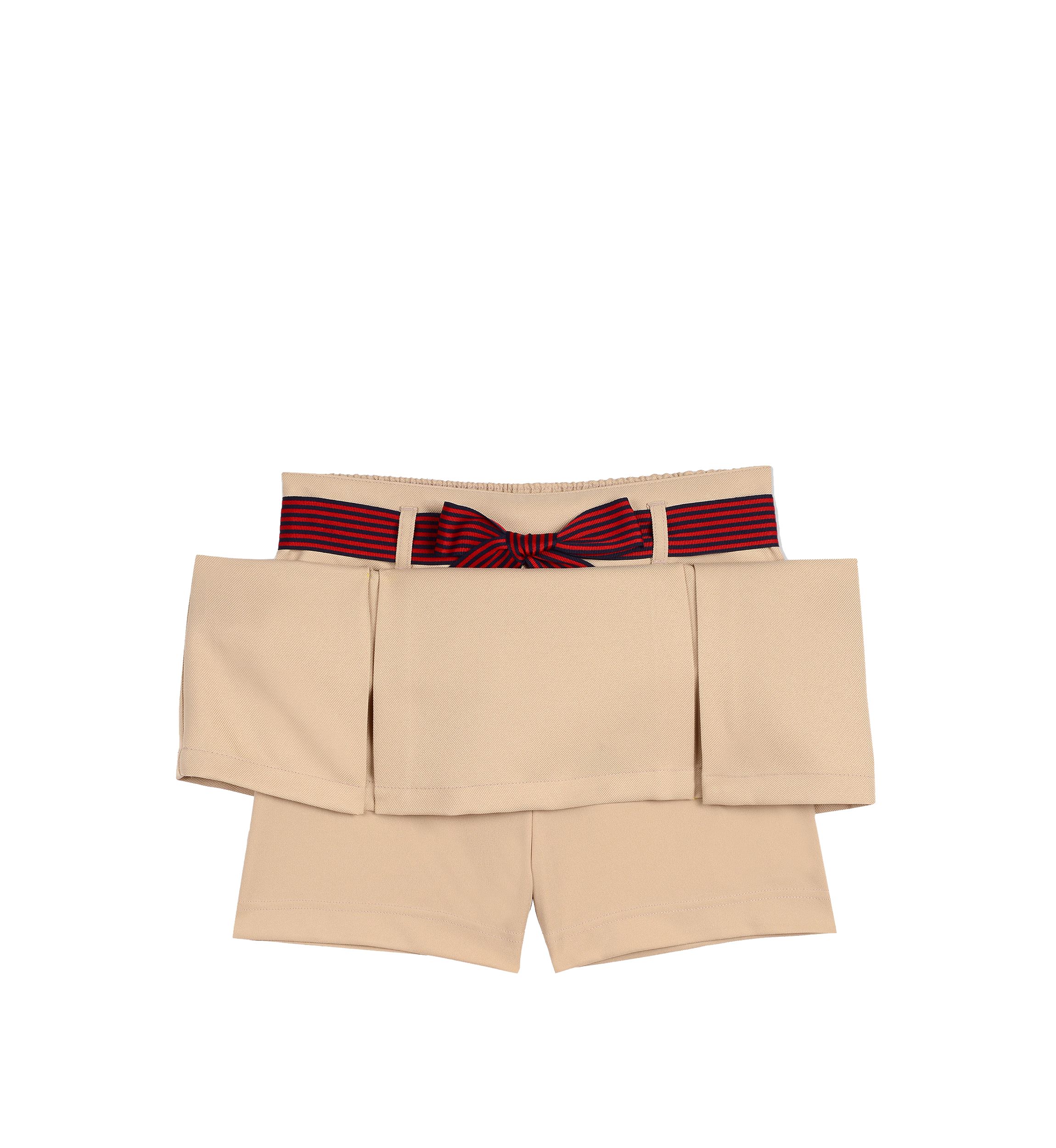 Girls 7-16 Pleated Scooter Skort with Striped Bow