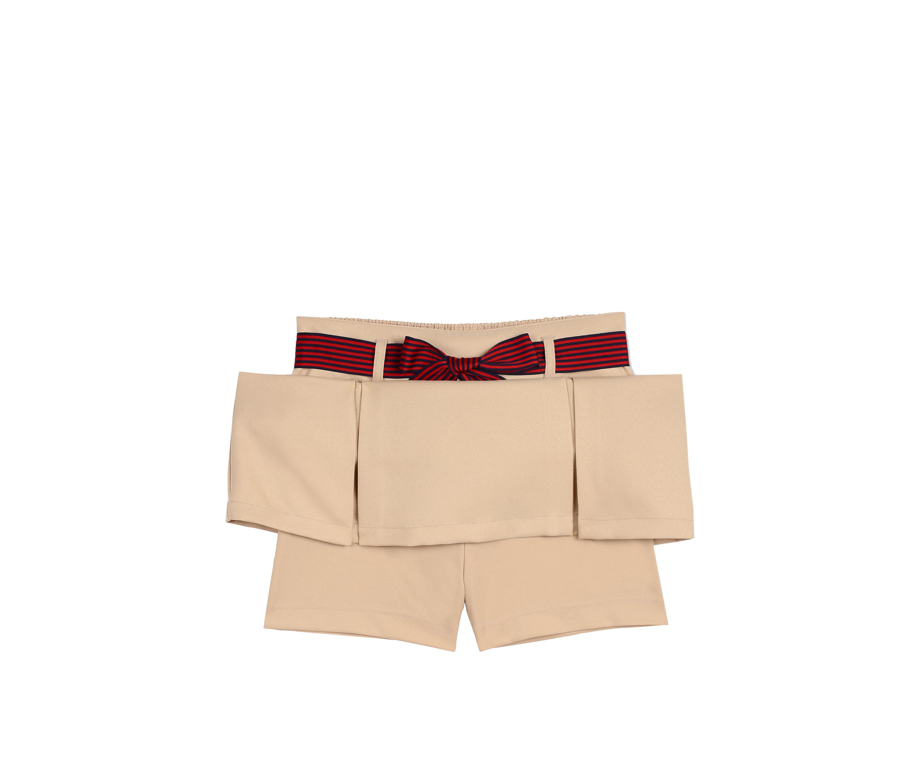 Girls 7-16 Pleated Scooter Skort with Striped Bow