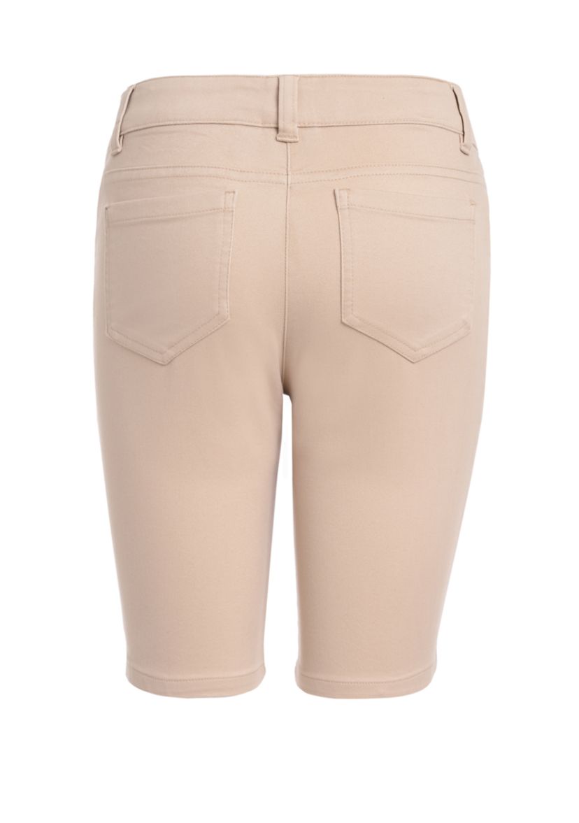 Girls 7-16 Sateen Bermuda Shorts with Adjustable Waistband 