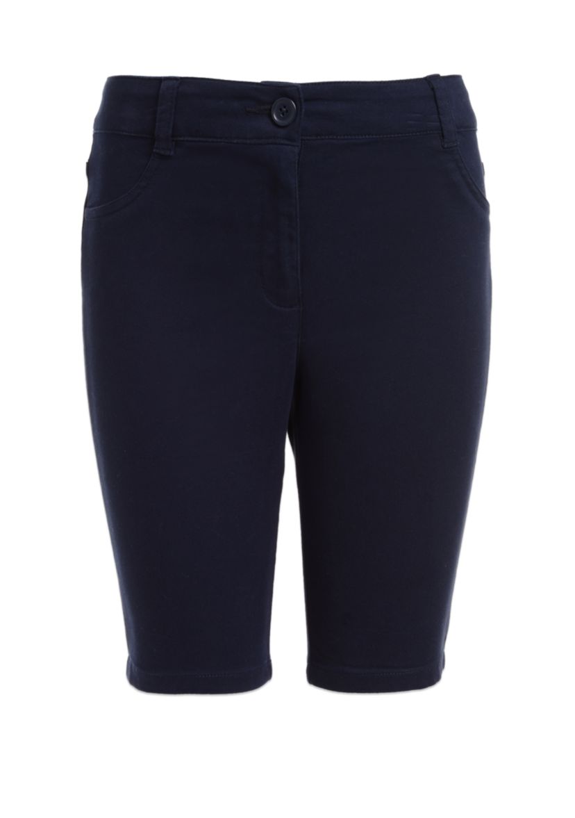 Girls 7-16 Sateen Bermuda Shorts with Adjustable Waistband 