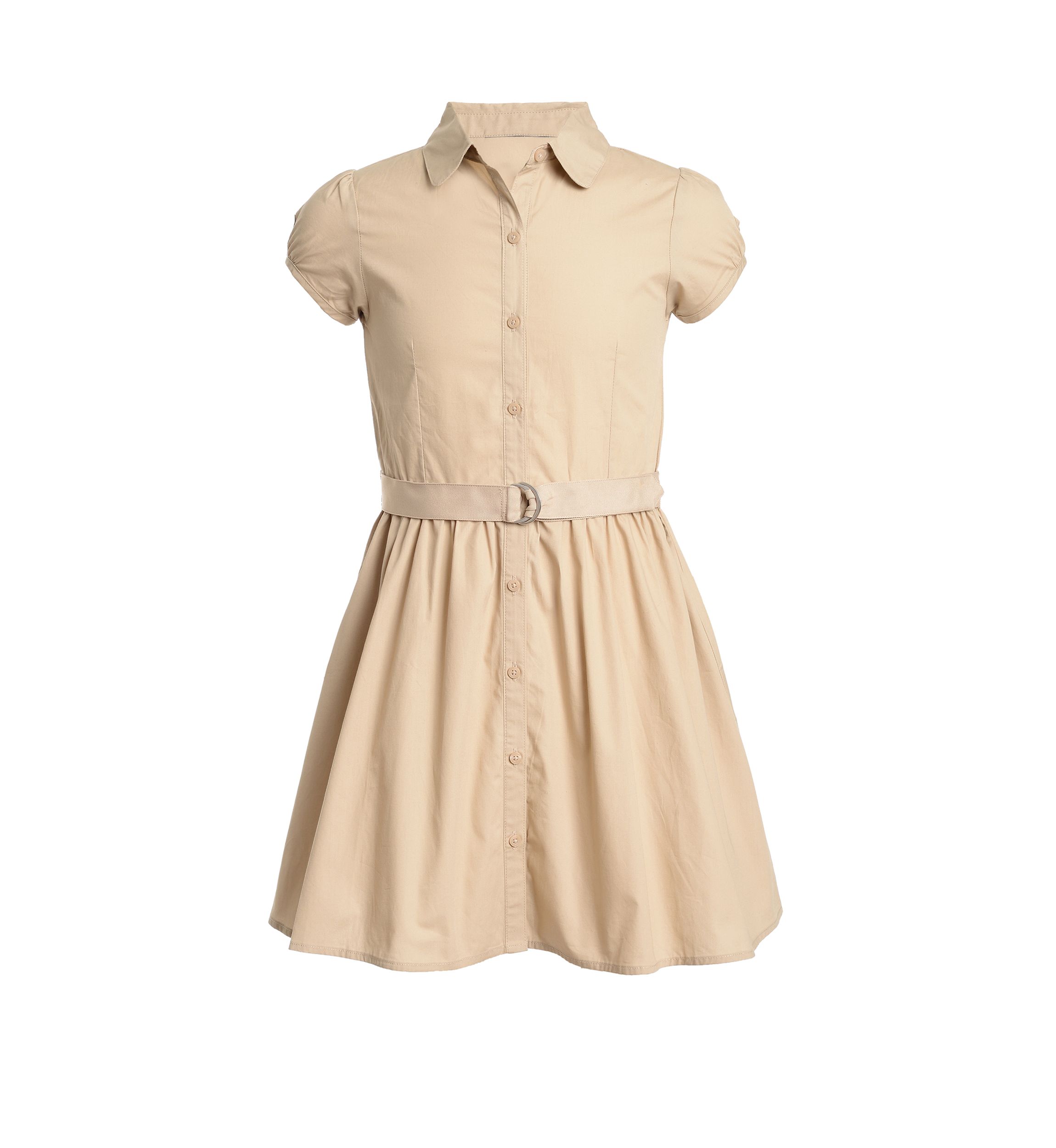 Girls 4-6x Short Sleeve Belted Shirt Dress
