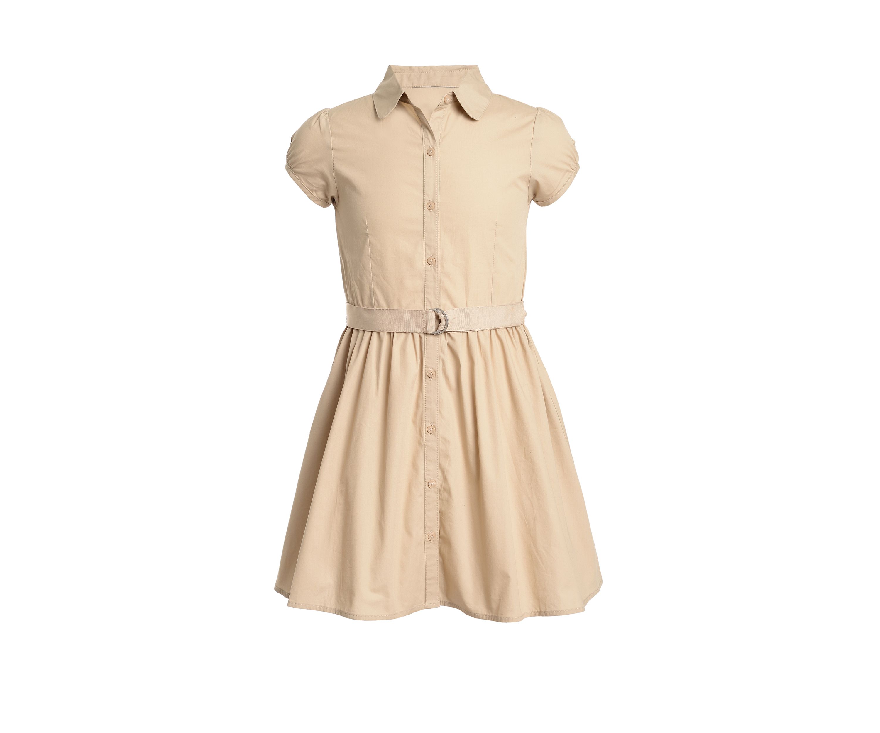 Girls 4-6x Short Sleeve Belted Shirt Dress