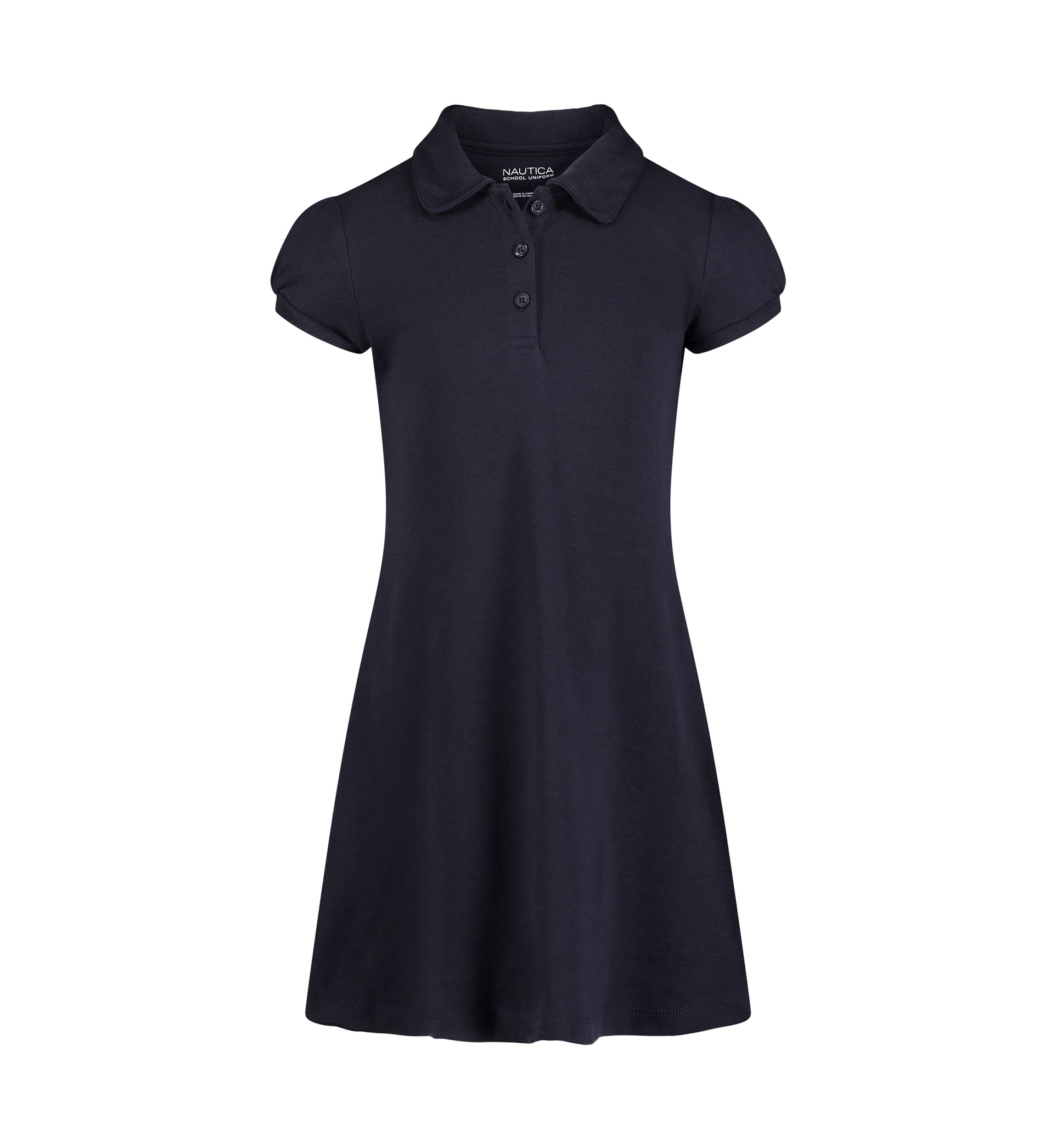Girls 7-16 Puff Sleeve Collared Dress