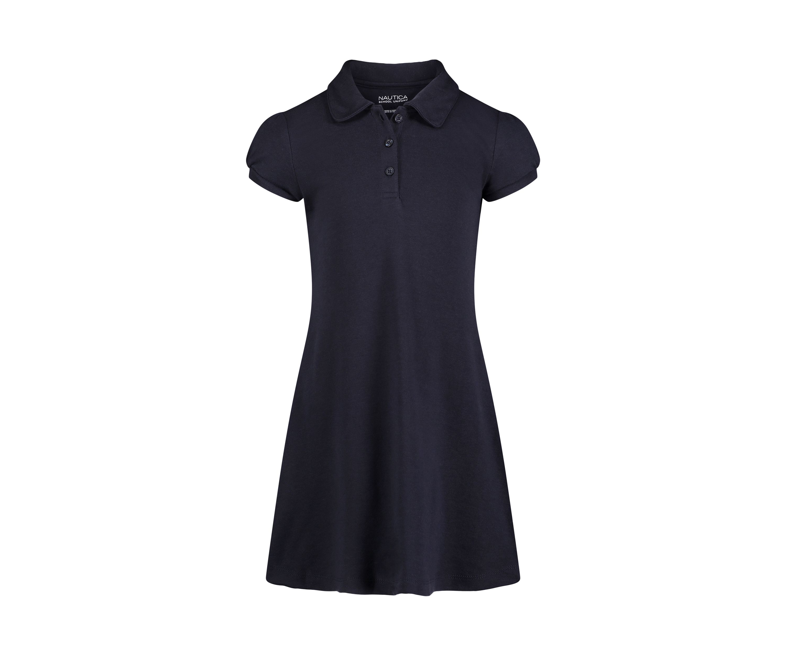 Girls 7-16 Puff Sleeve Collared Dress