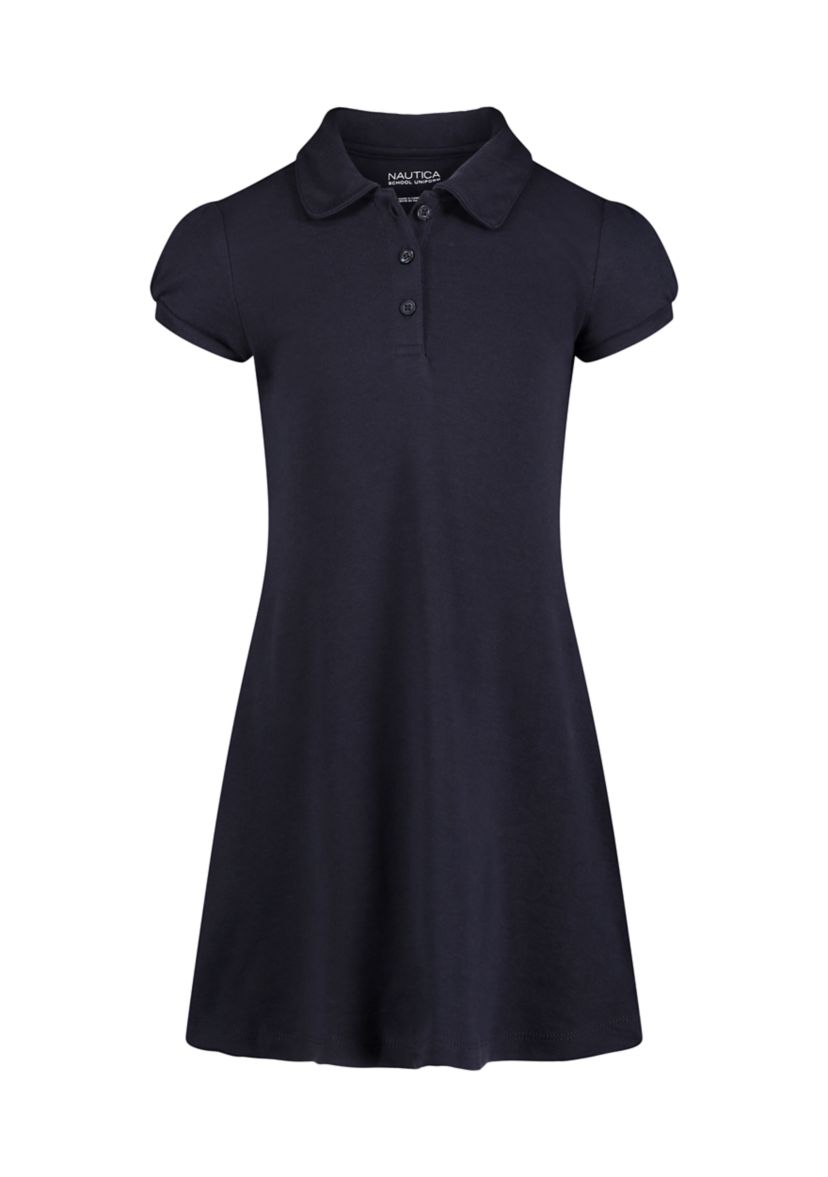 Girls 7-16 Puff Sleeve Collared Dress