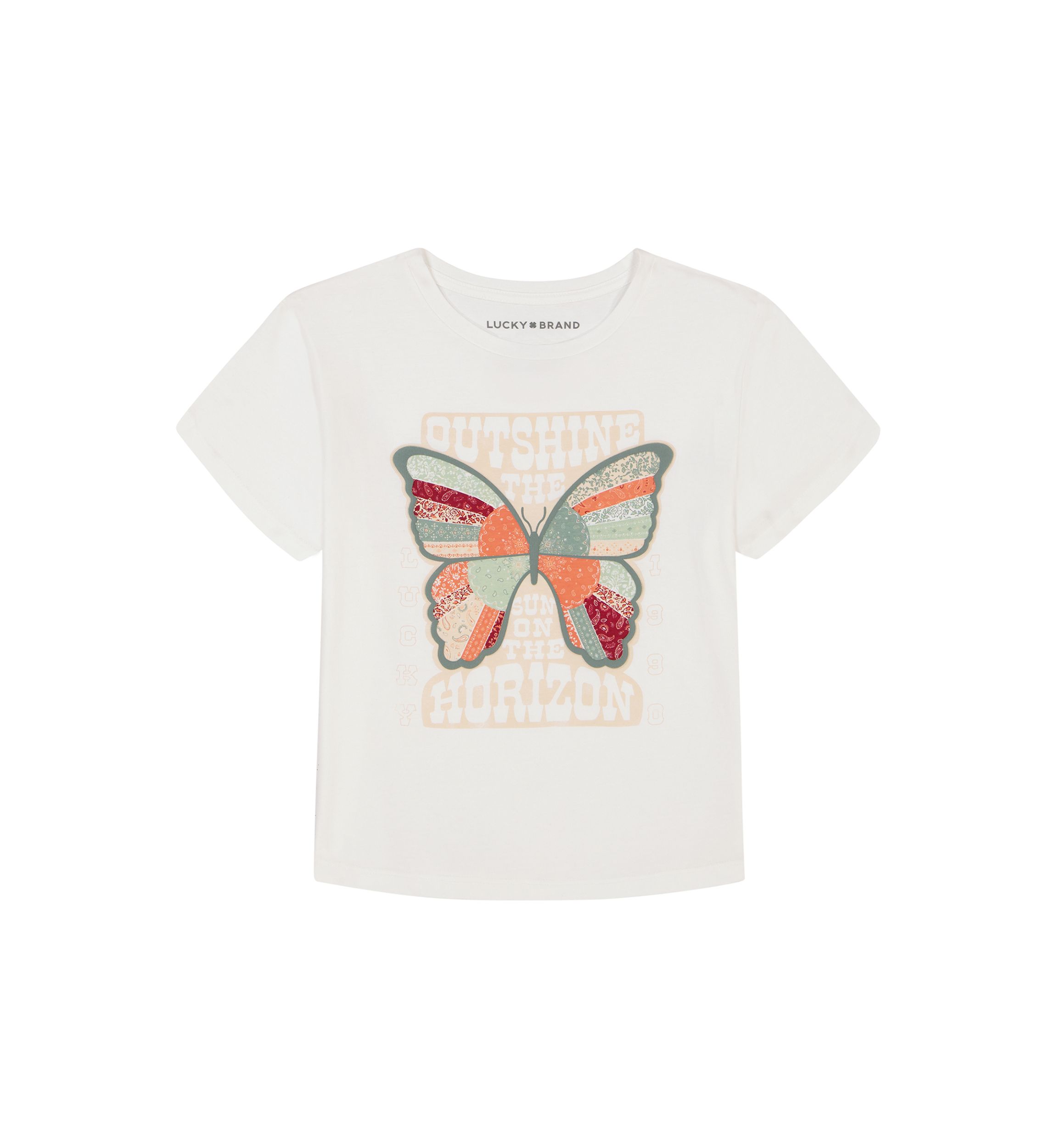 Girls 7-16 Patchwork Butterfly Graphic T-Shirt 