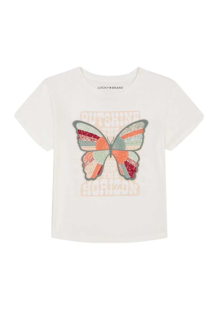 Girls 7-16 Patchwork Butterfly Graphic T-Shirt 