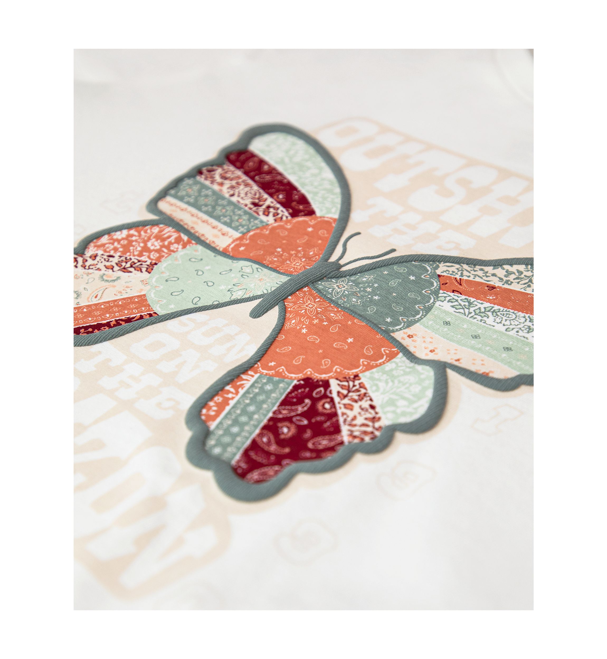 Girls 7-16 Patchwork Butterfly Graphic T-Shirt 