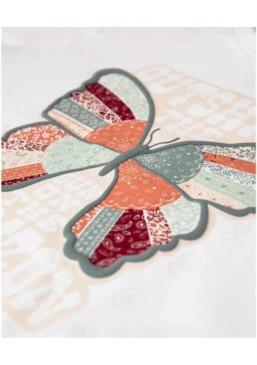 Girls 7-16 Patchwork Butterfly Graphic T-Shirt 