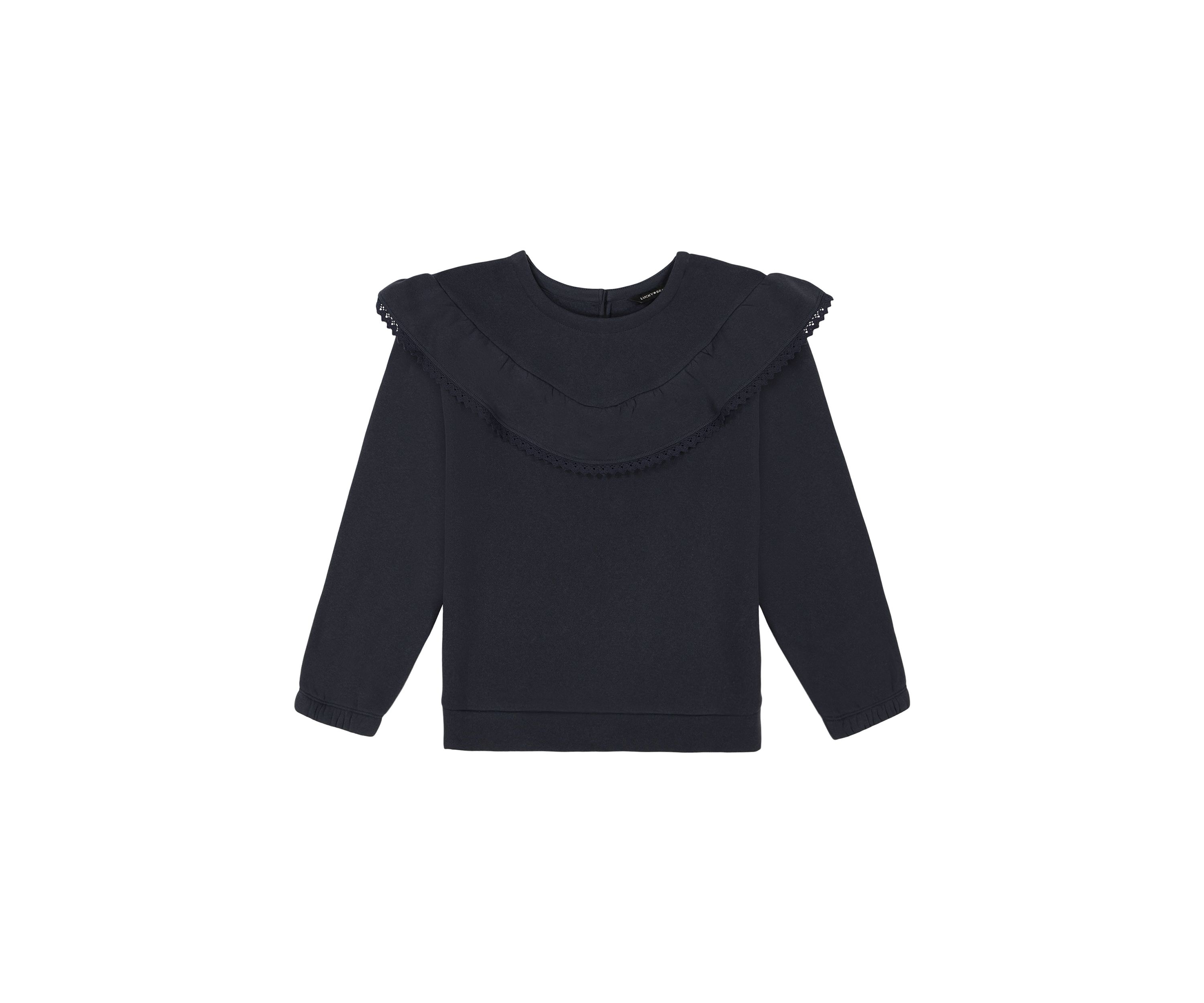 Girls 7-16 Ruffle Fleece Sweater