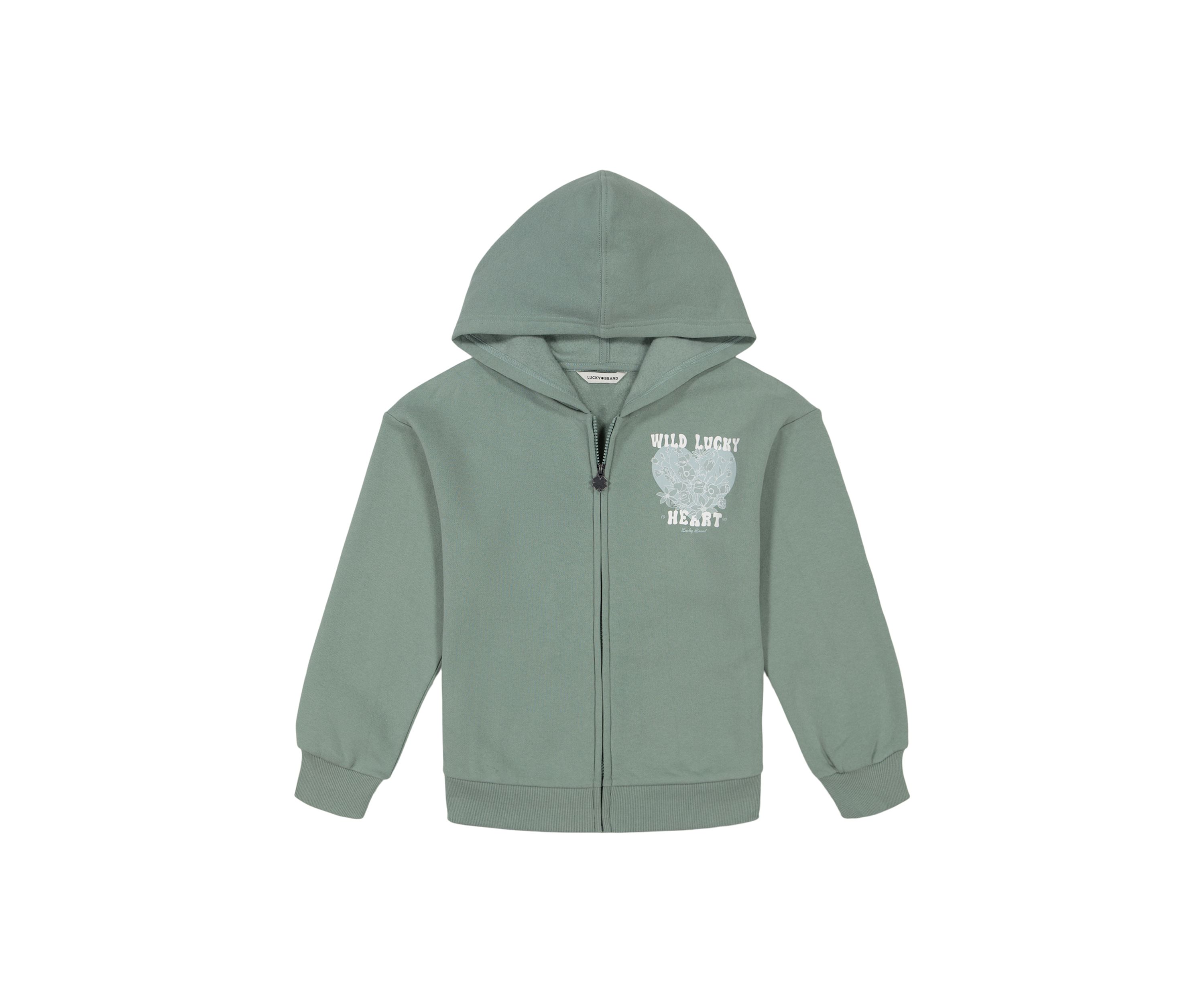 Girls 7-16 Wild Heart Graphic Full Zip Hoodie