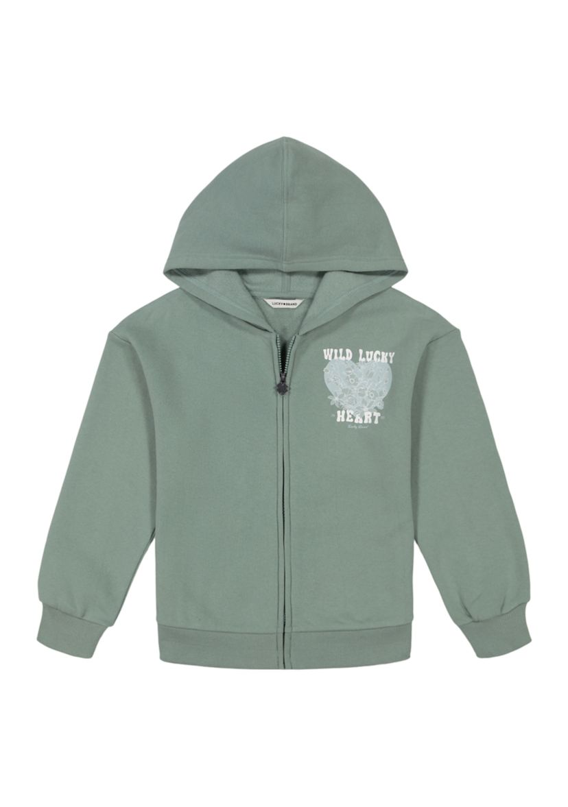 Girls 7-16 Wild Heart Graphic Full Zip Hoodie