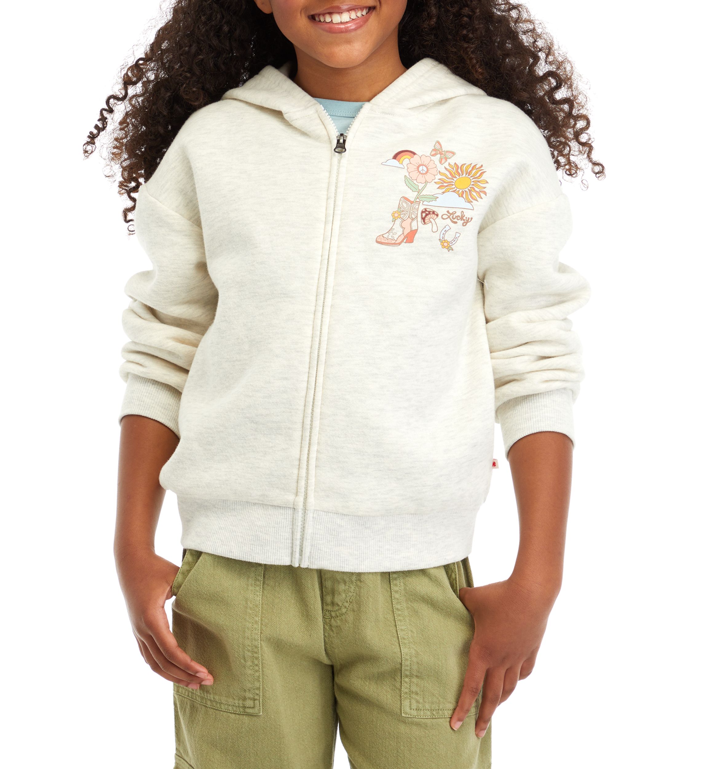 Girls 7-16 Grow Happy Full Zip Hoodie