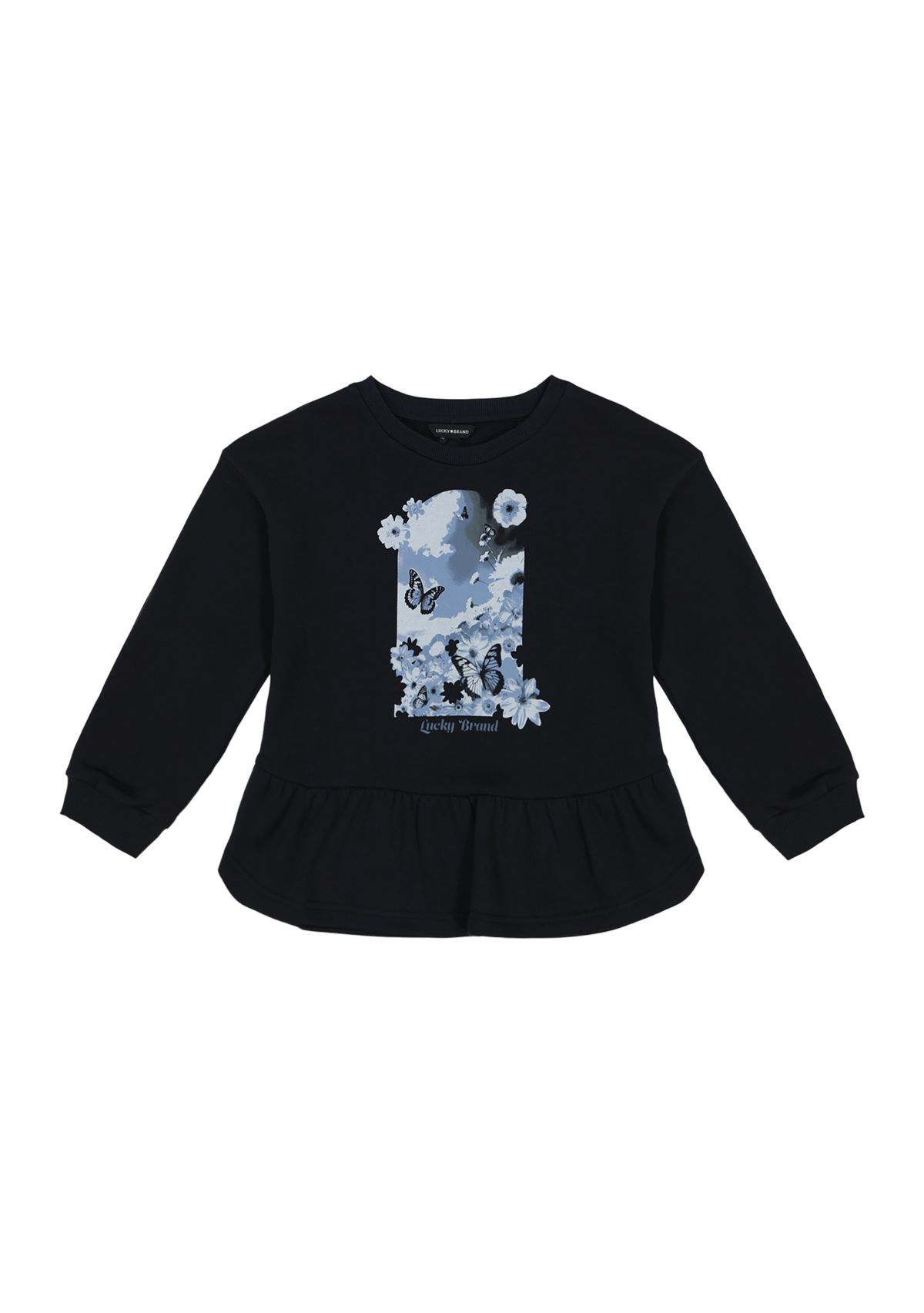 Girls 7-16 Butterfly Window Graphic Sweater