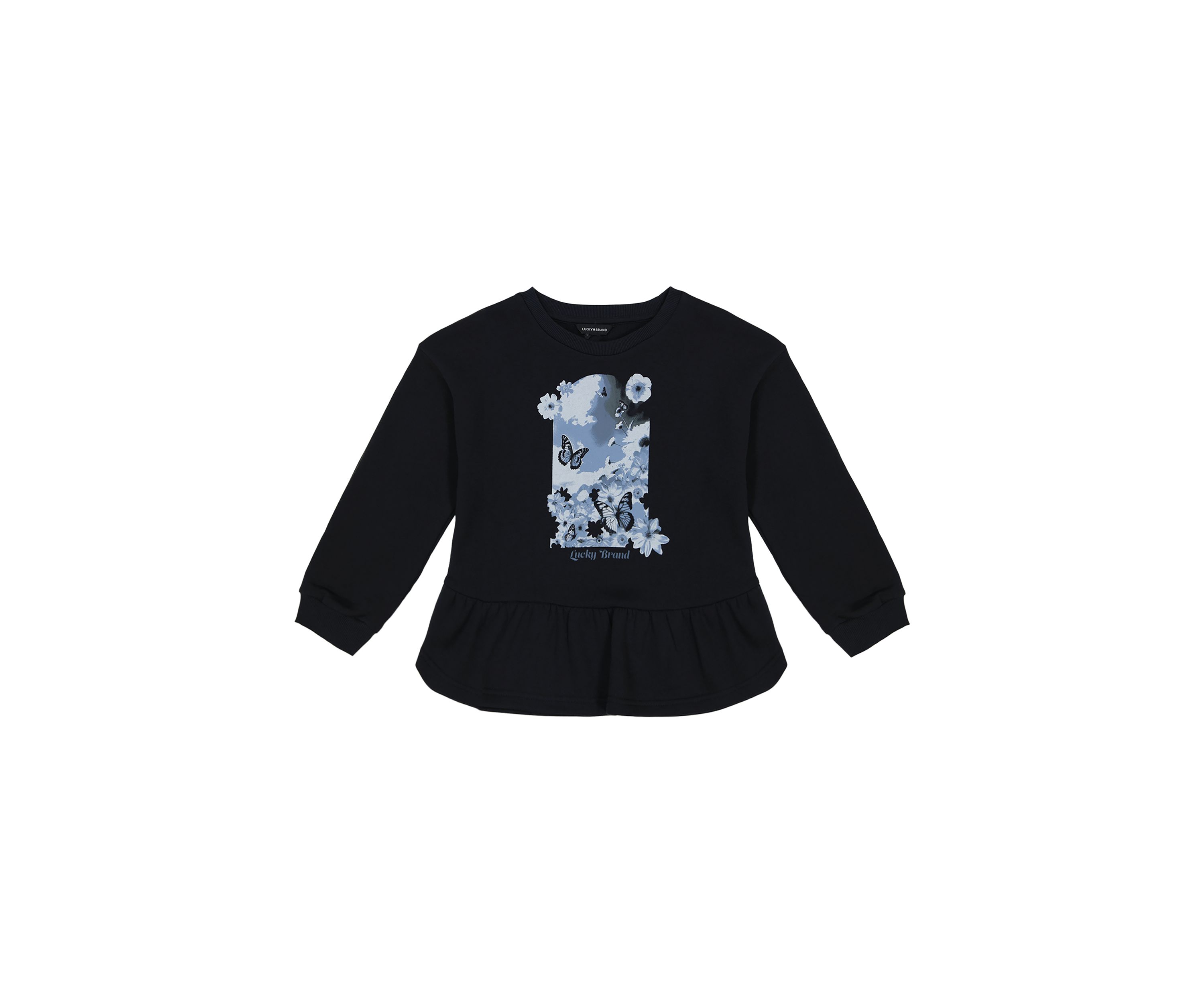 Girls 7-16 Butterfly Window Graphic Sweater