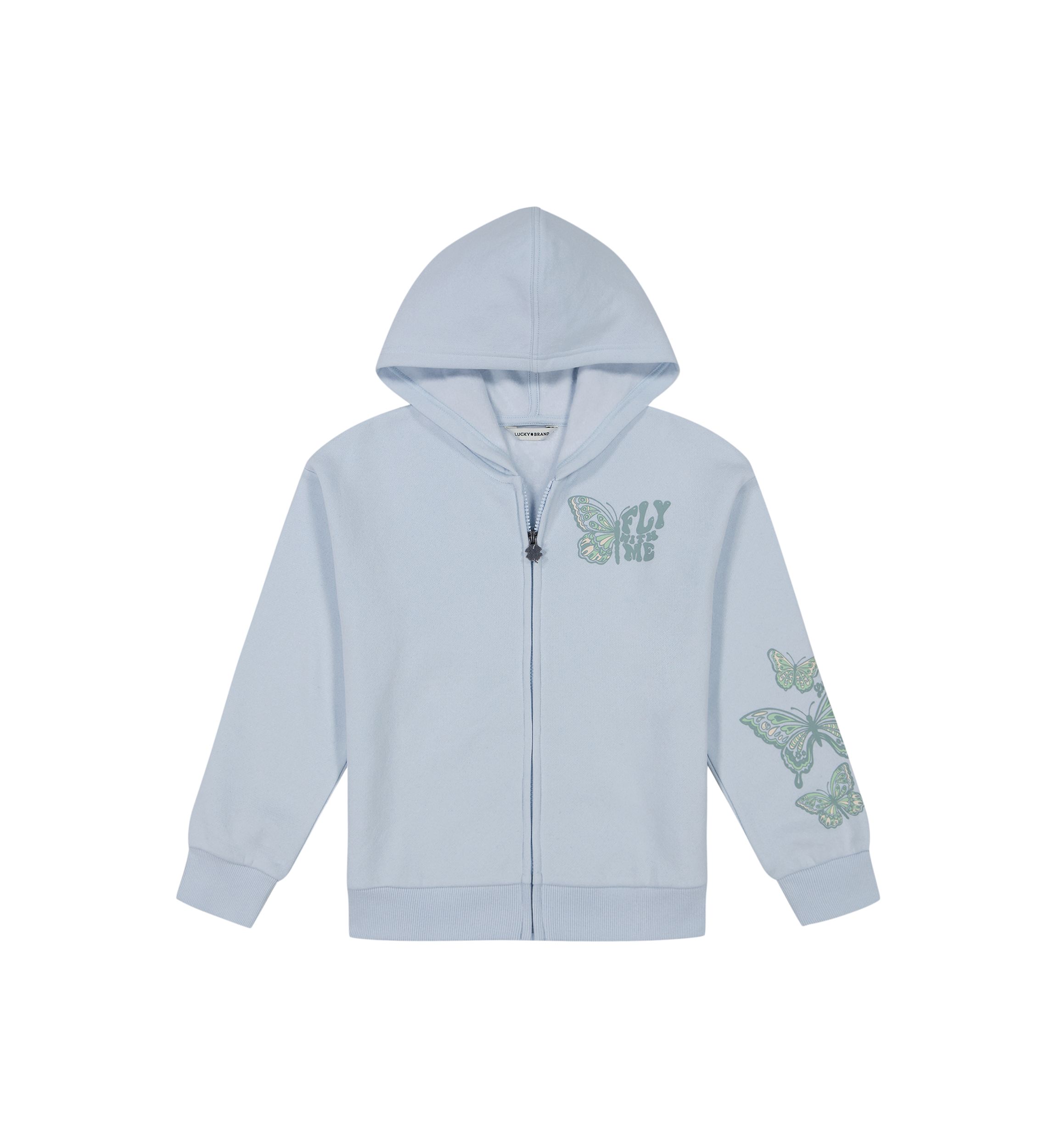 Girls 7-16 Fly With Me Full Zip Front Hoodie