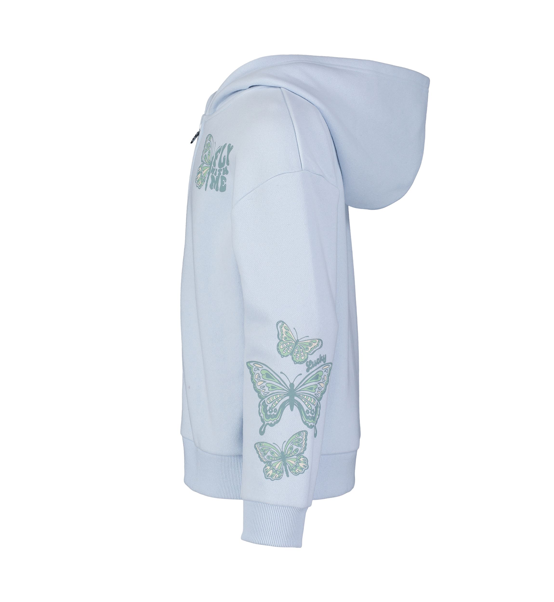 Girls 7-16 Fly With Me Full Zip Front Hoodie