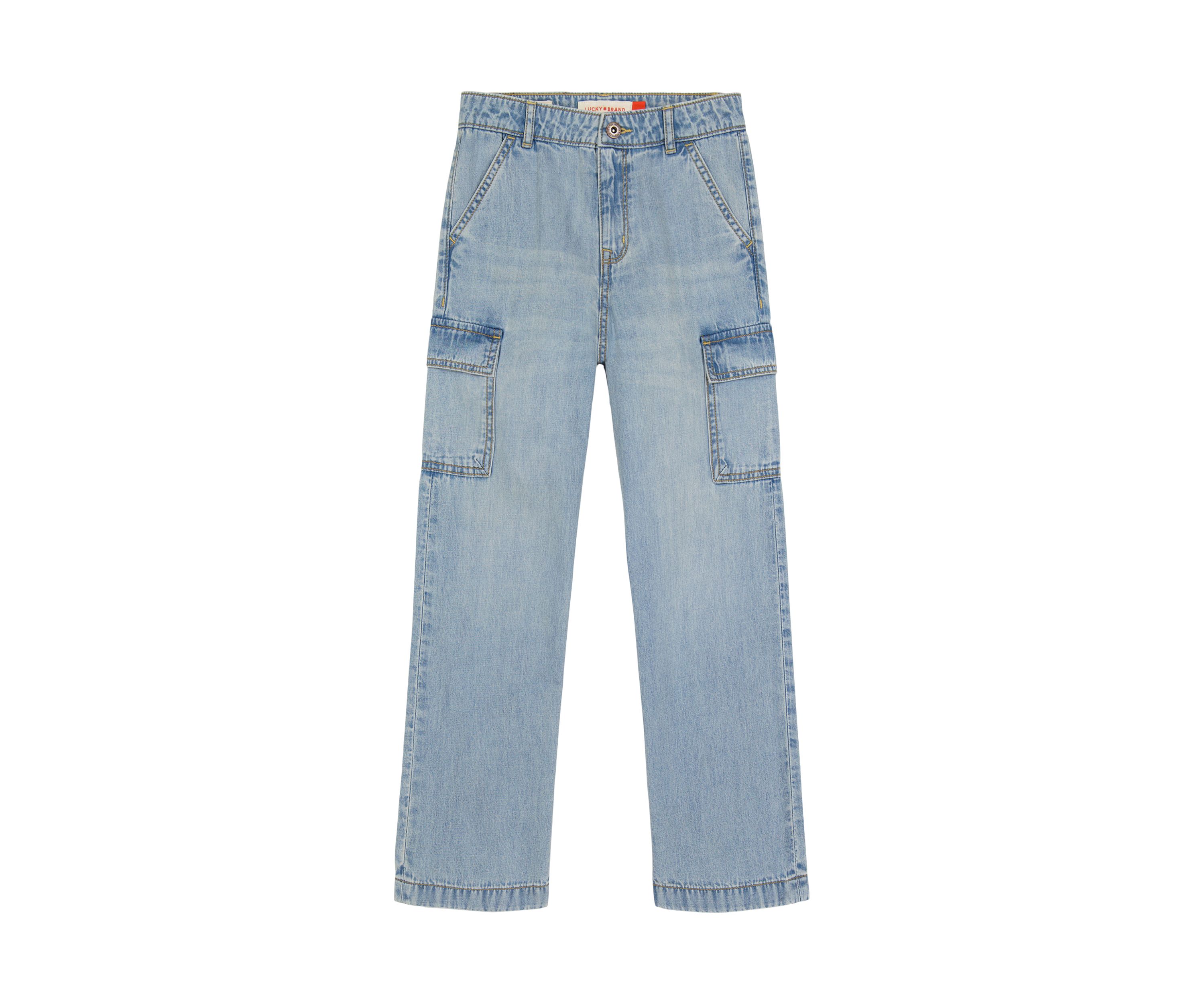 Girls 7-16 Wide Leg Demin Cargo Jeans